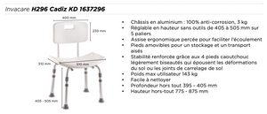 Chaise 2 en 1 ou Tabouret de douche - CADIZ - Invacare