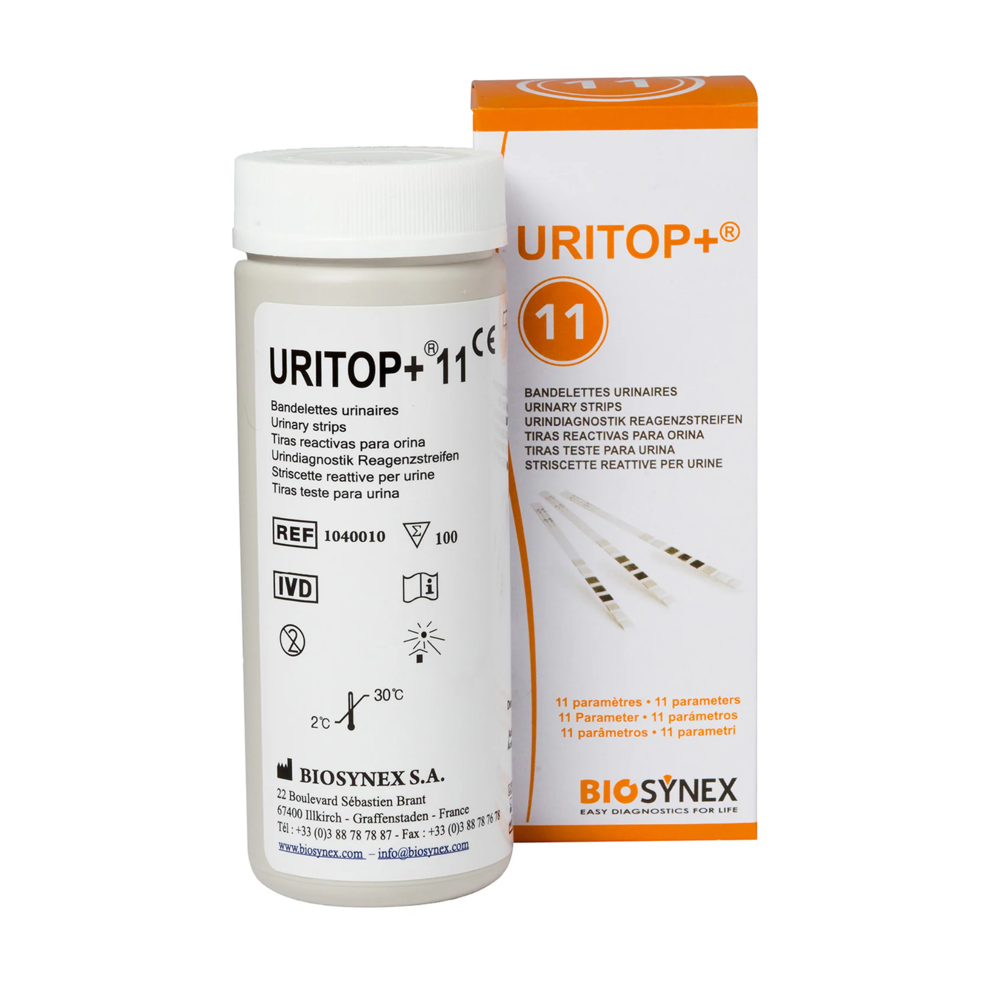Bandelette d'analyse urinaire Uritop ® +  -  BIOSYNEX