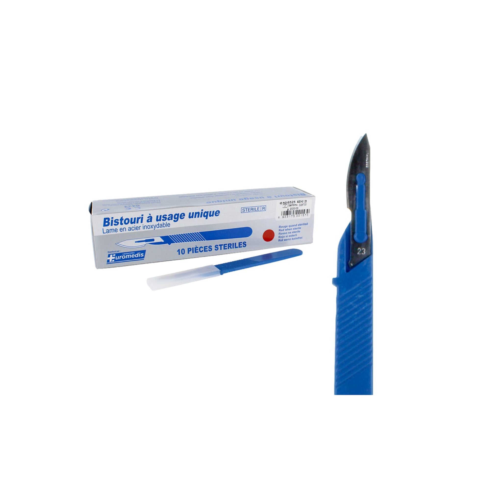 10 lames de bistouri en carbone stérile - Euromédis