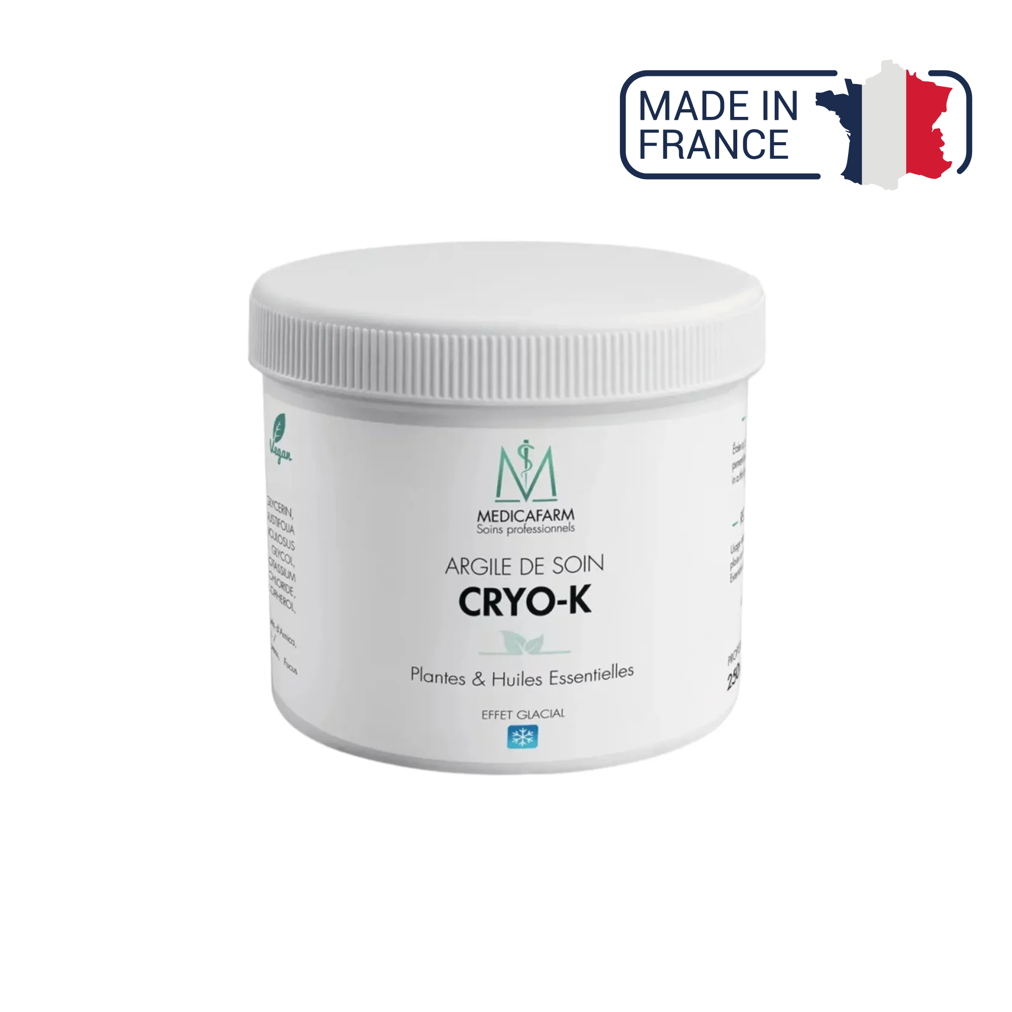 Argile de soin cryo-Argil "effet glacial" - Pot de 250g ou 500g - Medicafarm
