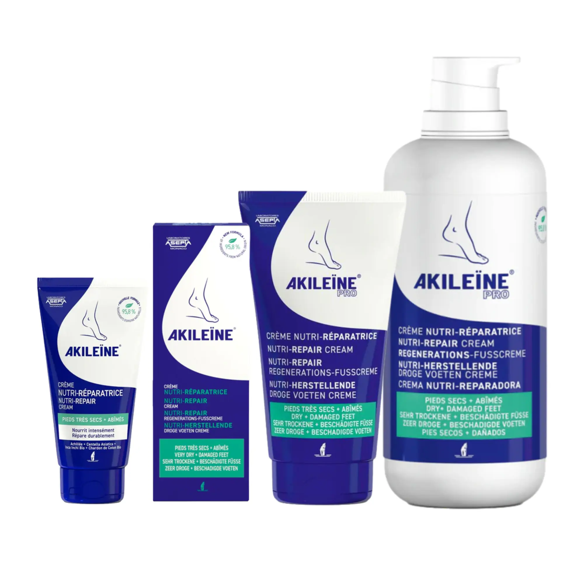 Crème nutri-réparatrice Pieds Secs - 4 contenances - Akileine Akileïne