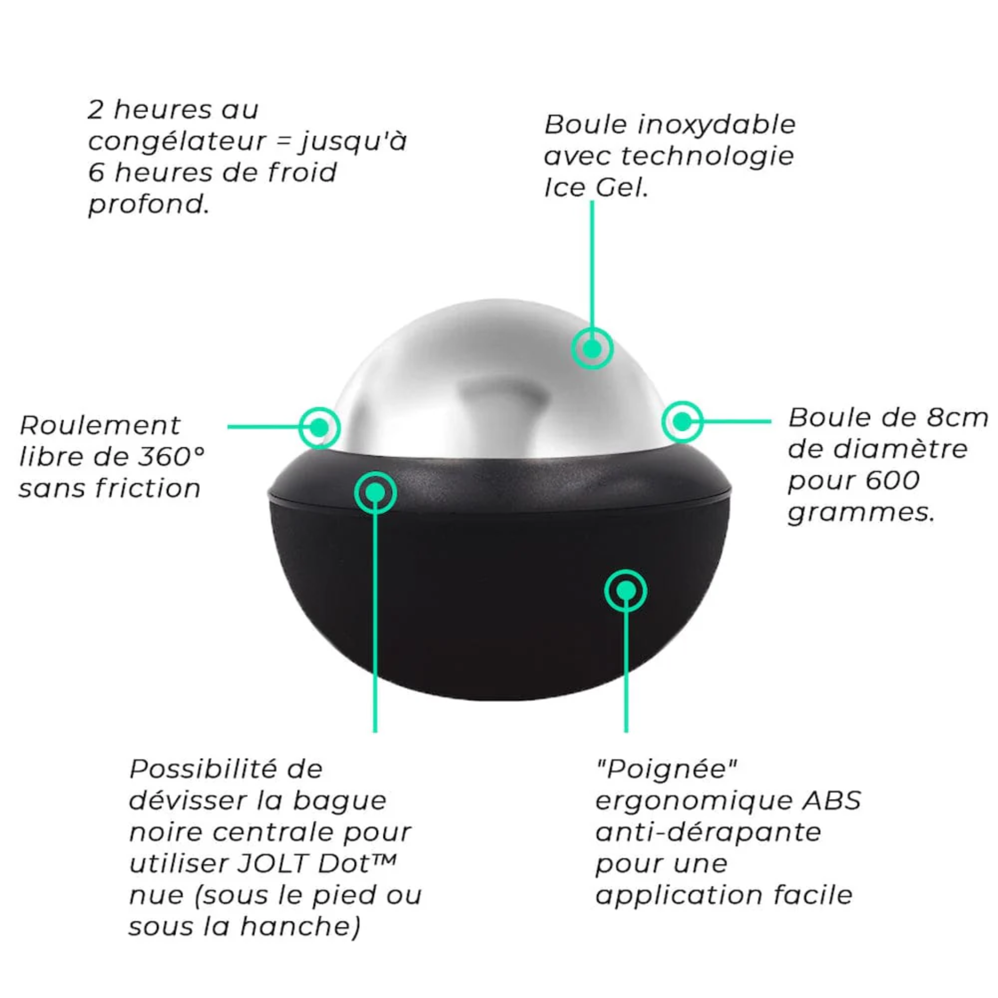 Dot - 2 in 1 massage ball - Ø 8 cm - Jolt