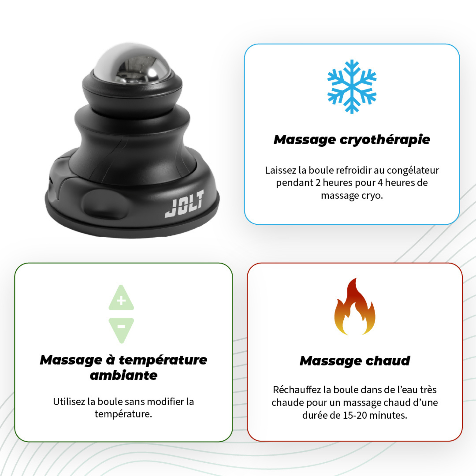 Dot Wall - 3 in 1 Massage Ball - Ø 8 cm - Jolt