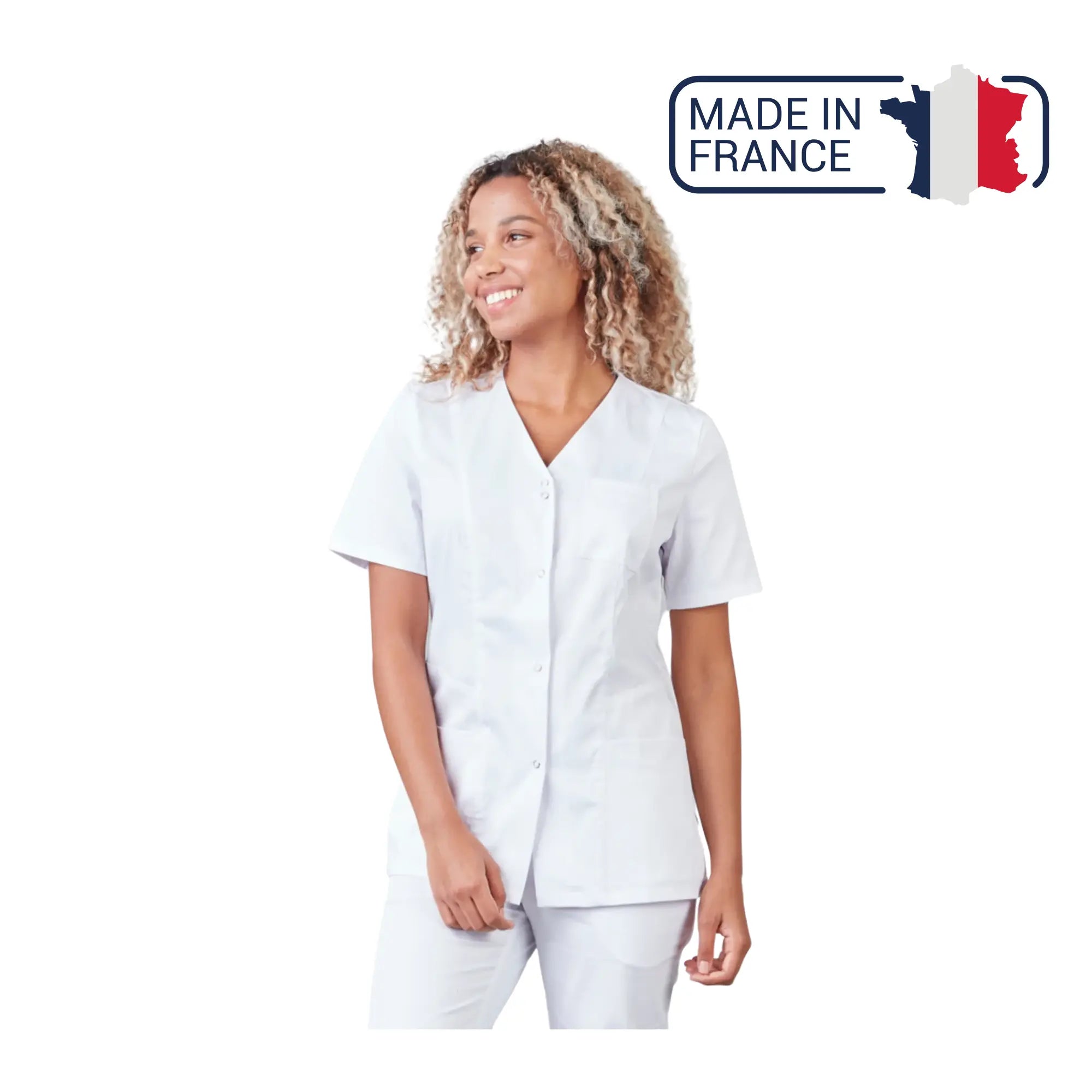 Gaia - Short Sleeve Blouse - V Neck - Women - 70 cm - Phirejo