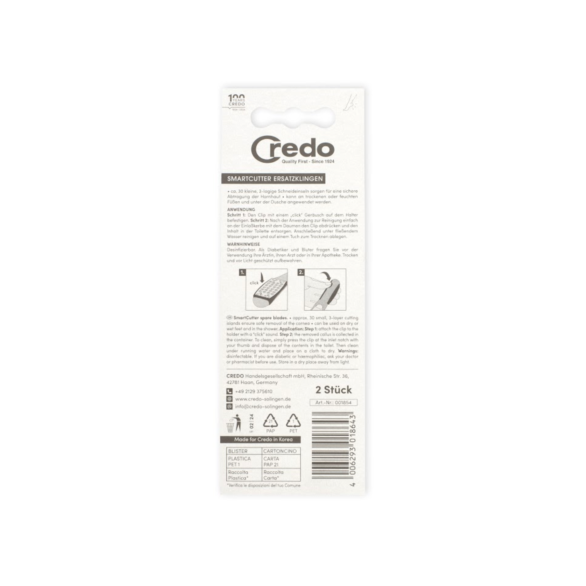 Very practical callus plane head - Easy to clean - Credo