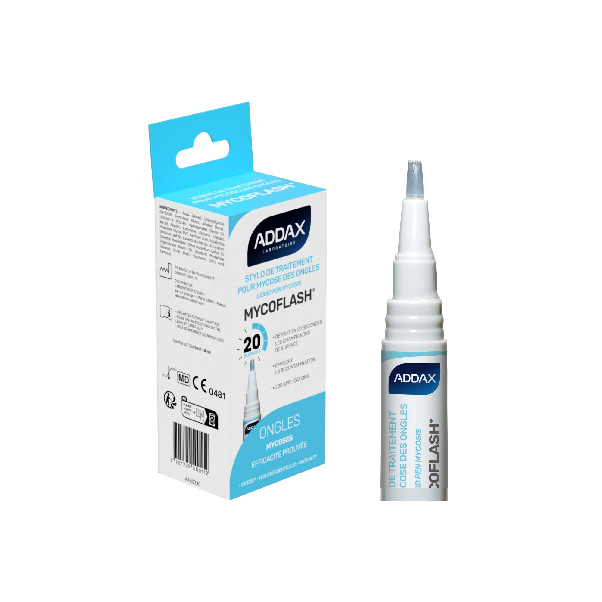 MYCOFLASH® Stylo - Traitement Mycoses des ongles - 4 ml - Laboratoire Addax Laboratoire Addax