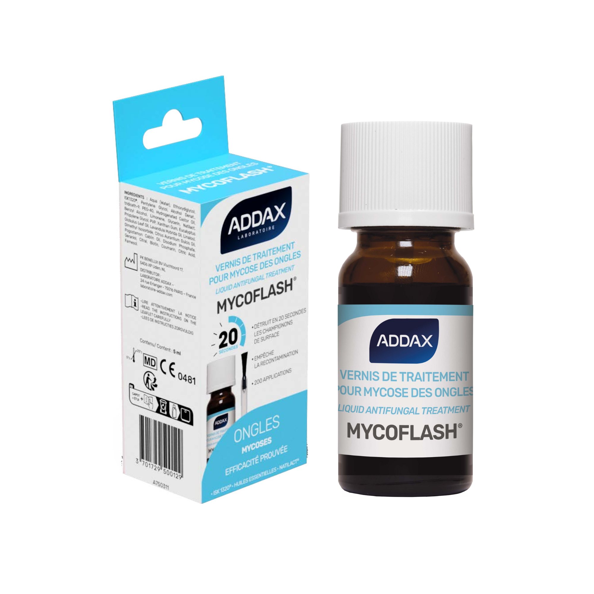 MYCOFLASH® Vernis - Traitement Mycoses des ongles - 5 ml - Laboratoire Addax Laboratoire Addax