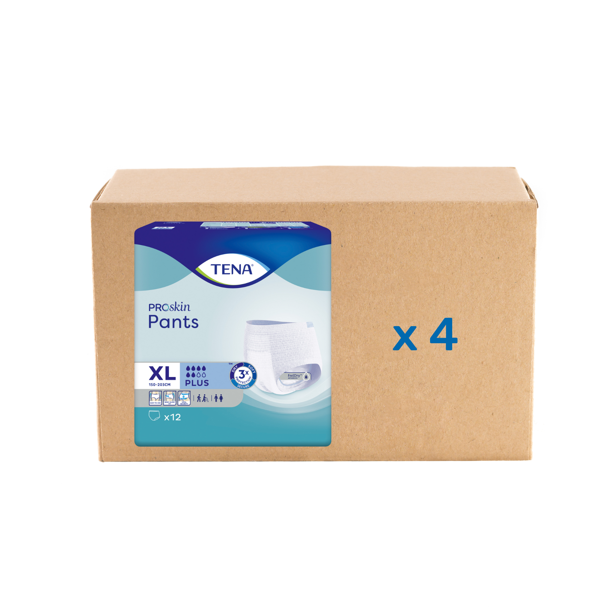 Pack 4x14/12U Tena Pants Proskin - Plus - 6 gouttes - 6 tailles - Tena