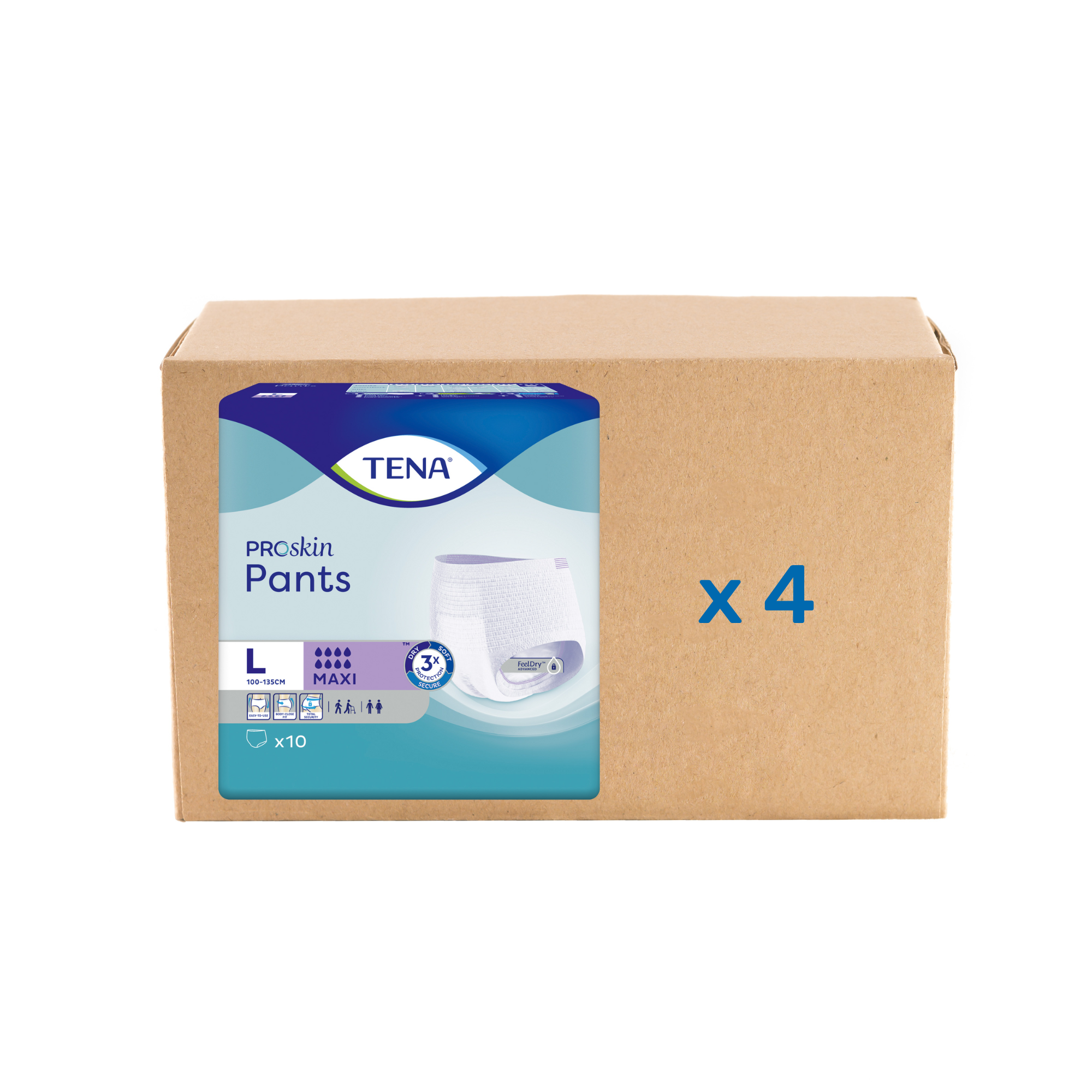 Pack 4x10U Tena Pants Proskin - Maxi -  8 gouttes - 4 tailles - Tena