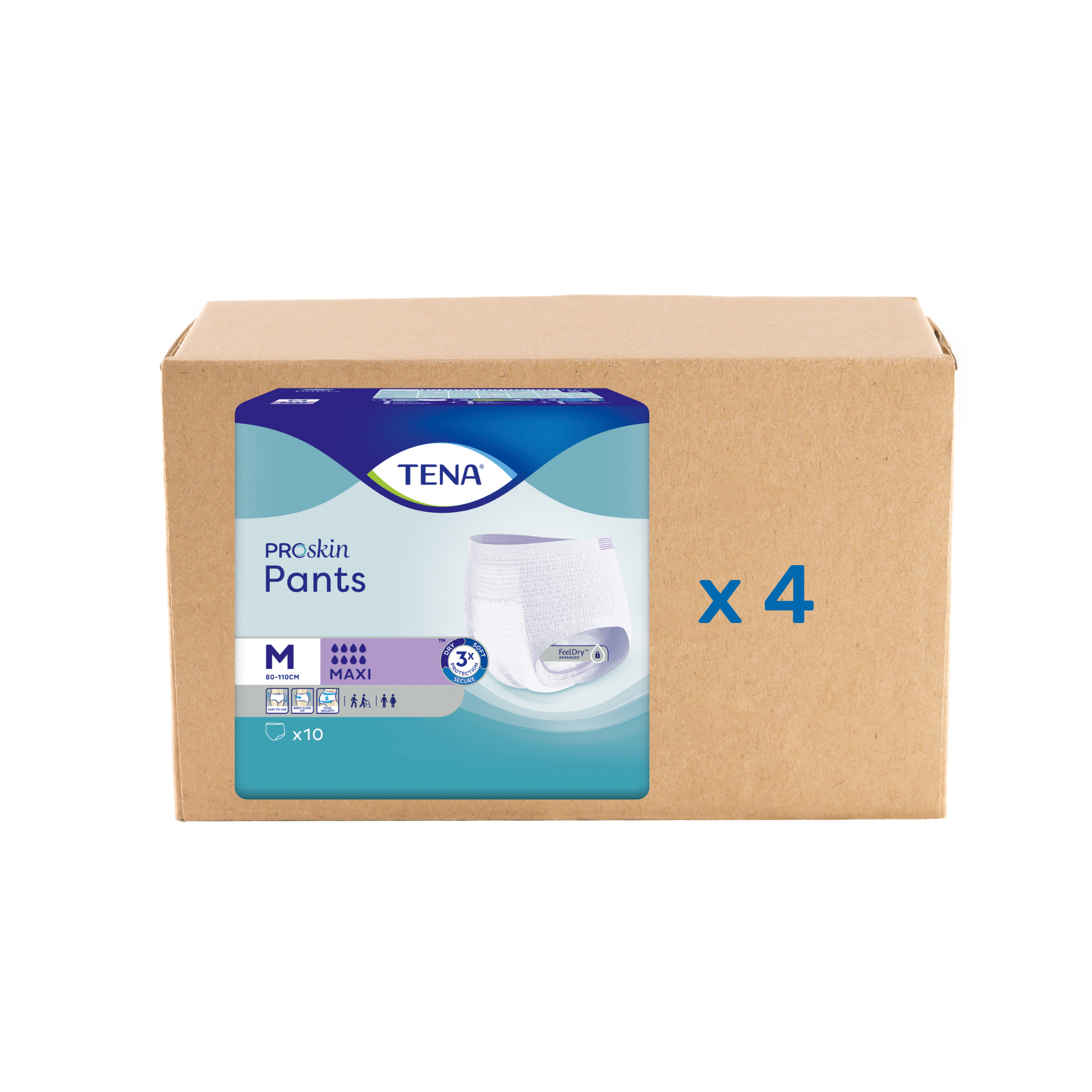 Pack 4x10U Tena Pants Proskin - Maxi -  8 gouttes - 4 tailles - Tena
