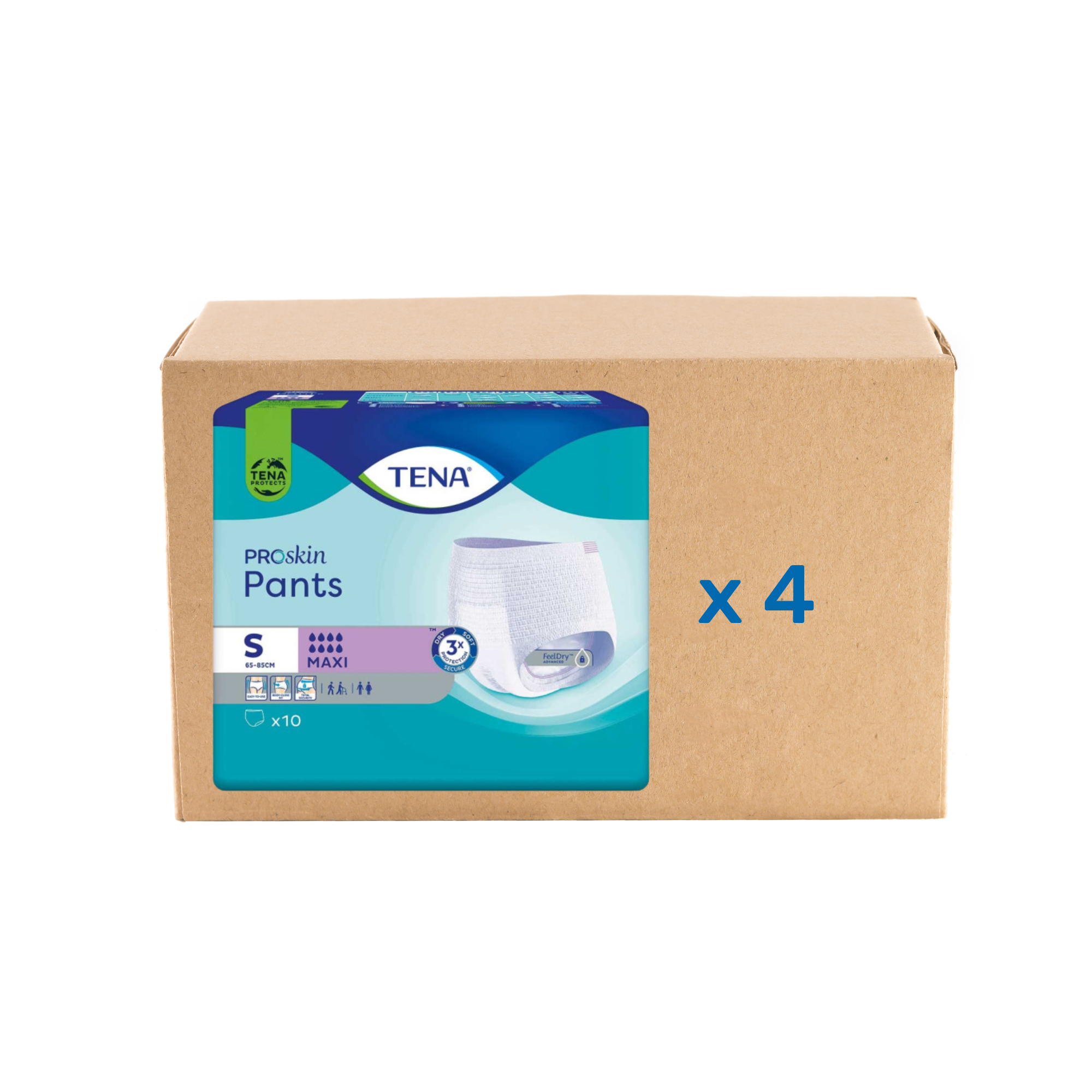 Pack 4x10U Tena Pants Proskin - Maxi -  8 gouttes - 4 tailles - Tena