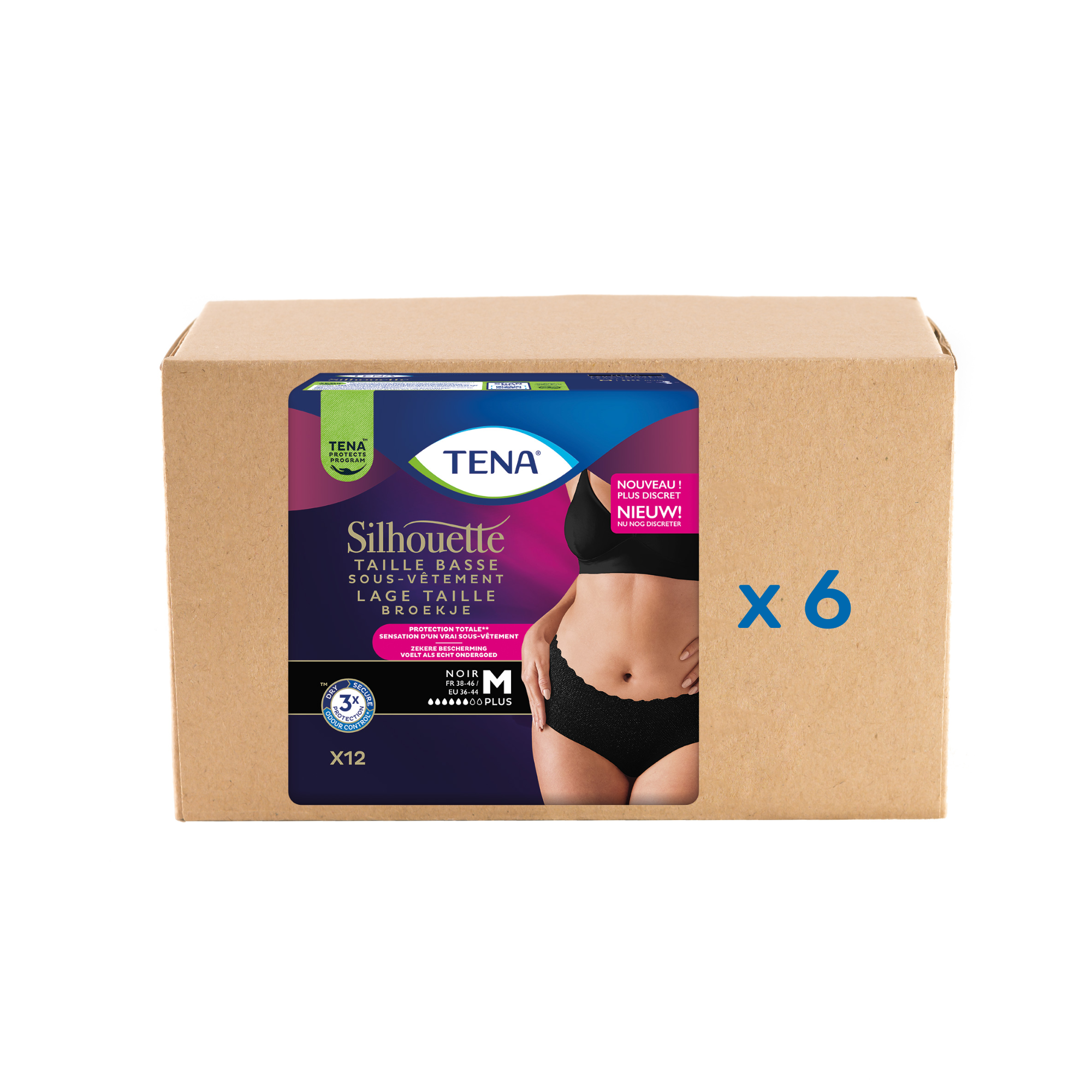 Pack Tena Lady Silhouette Normal - 6 gouttes - 3 modèles - Tena