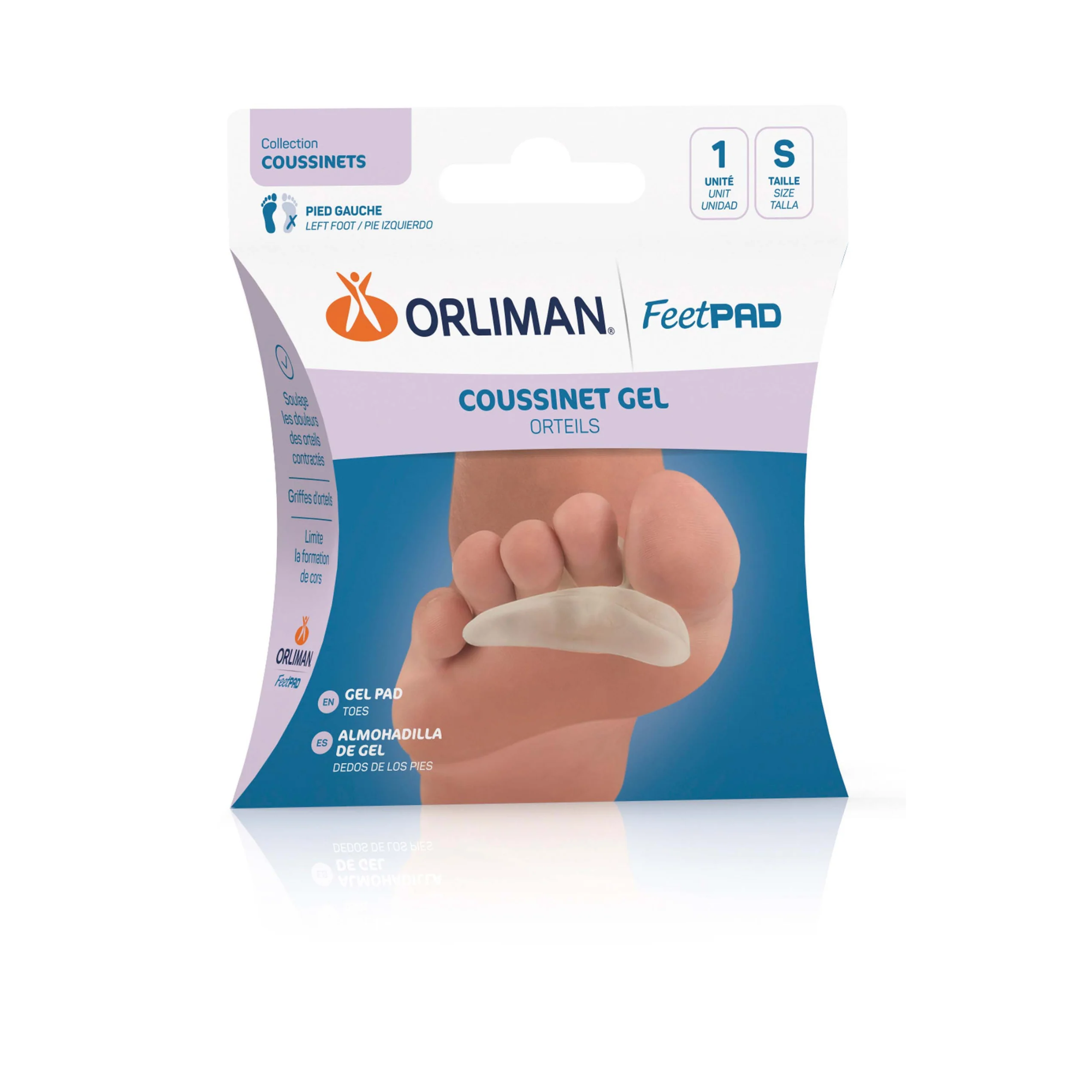 Coussinet Gel Orteil Droit FEETPAD - 3 Tailles - Orliman