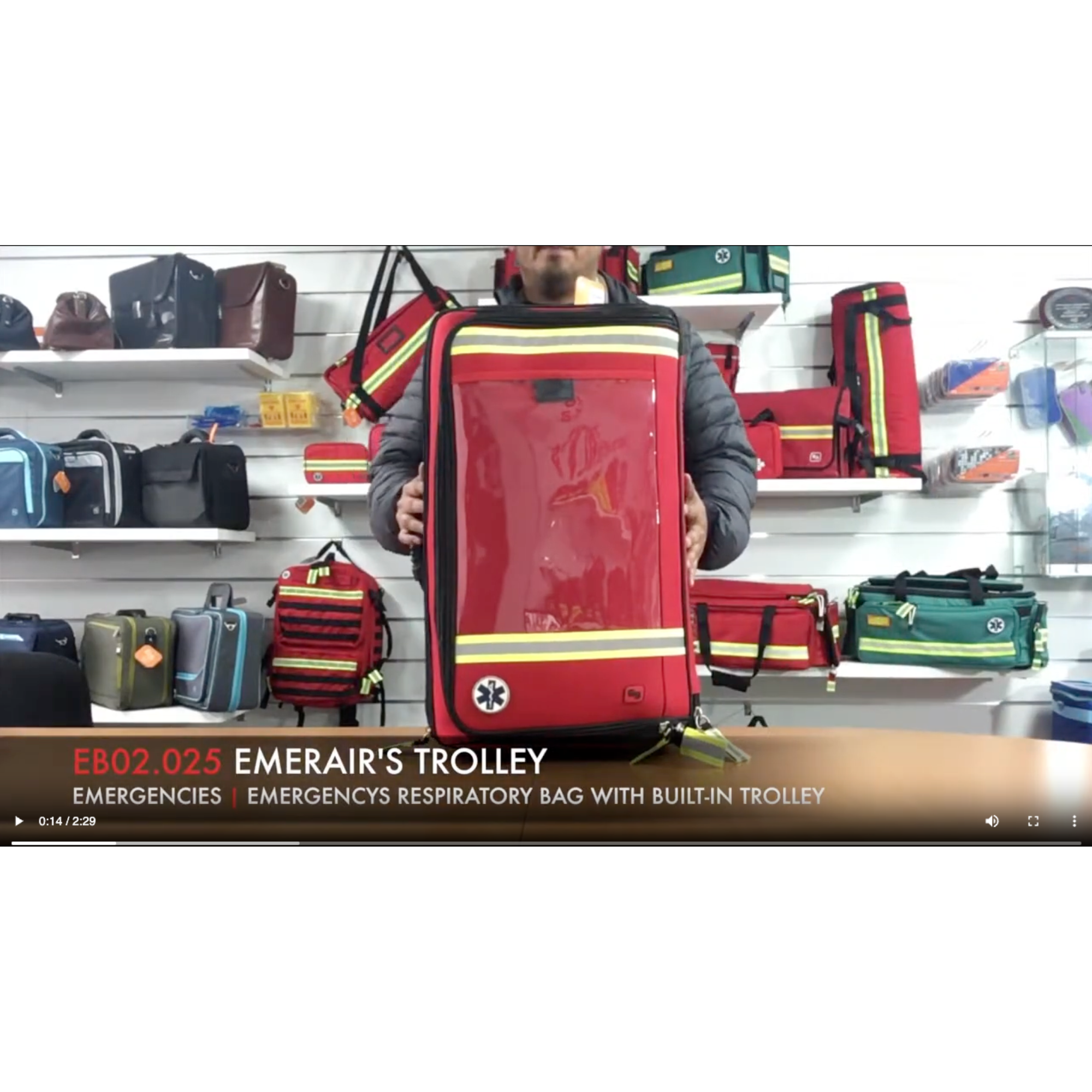 Load video: Sac Urgence EMERAIR AVEC ROULETTES - 2 coloris - 3 modèles - Elite Bags