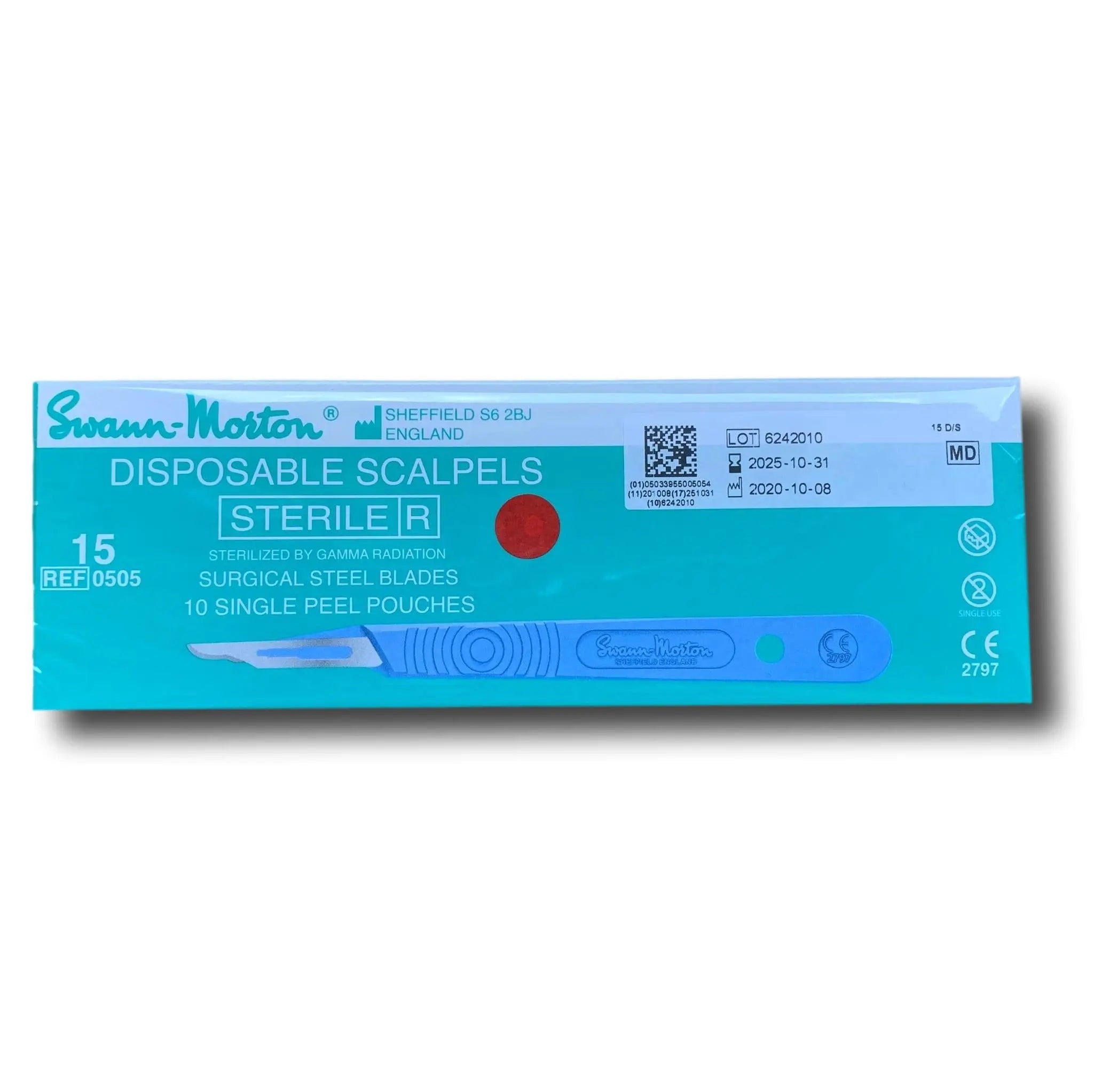 Sterile single-use scalpels - Swann-Morton - Box of 10