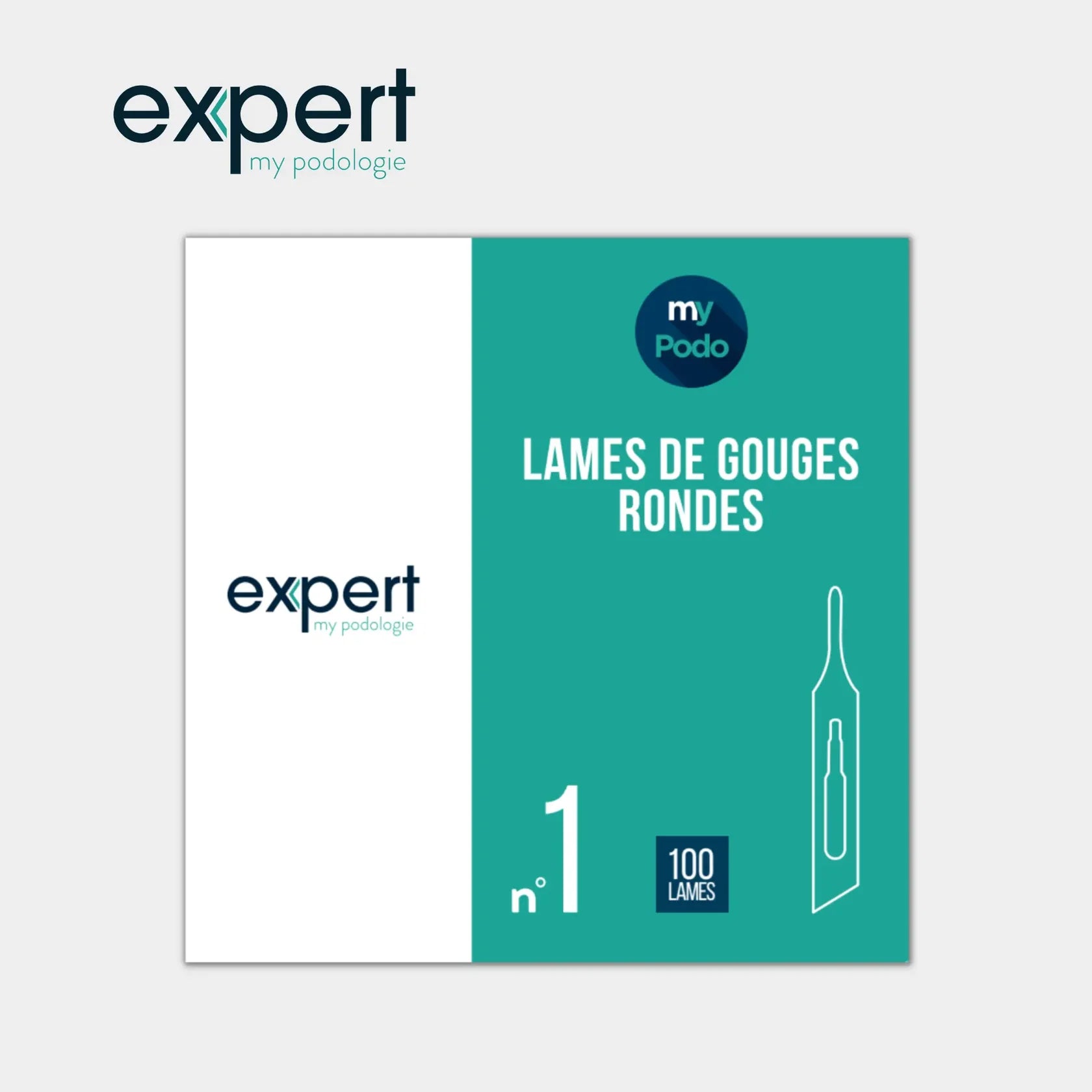 100 Sterile Gouge Blades - Round - Expert by My Podologie