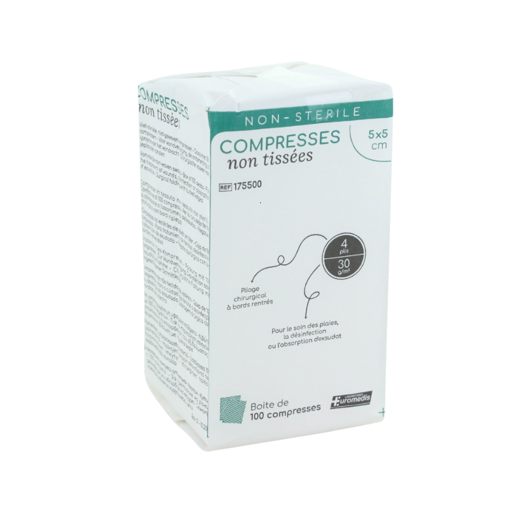 Compresse non-tissée non stérile - 30g/m2 - Euromédis