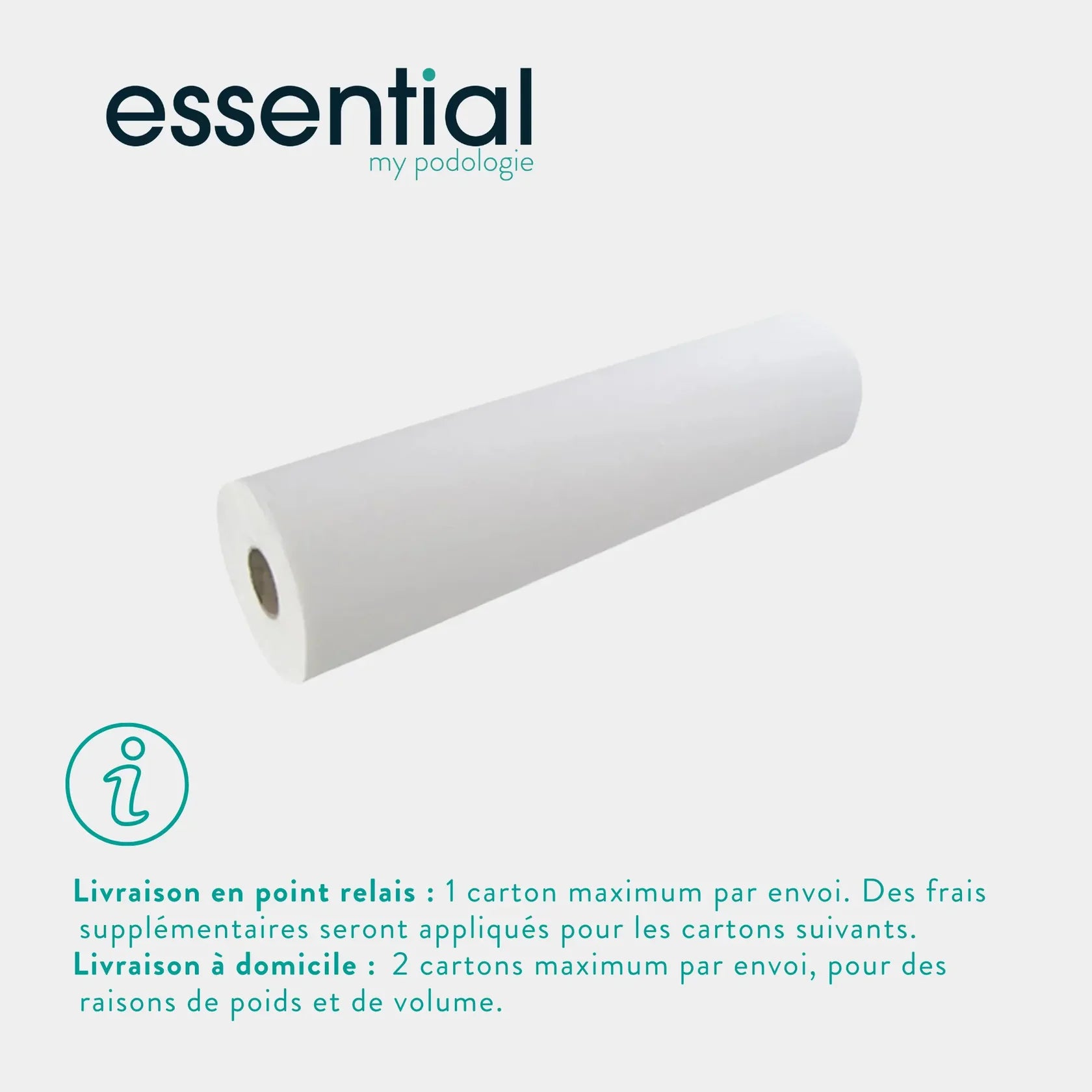12 rouleaux Draps d'examen blancs lisses - 132 formats - 50 x 35 cm