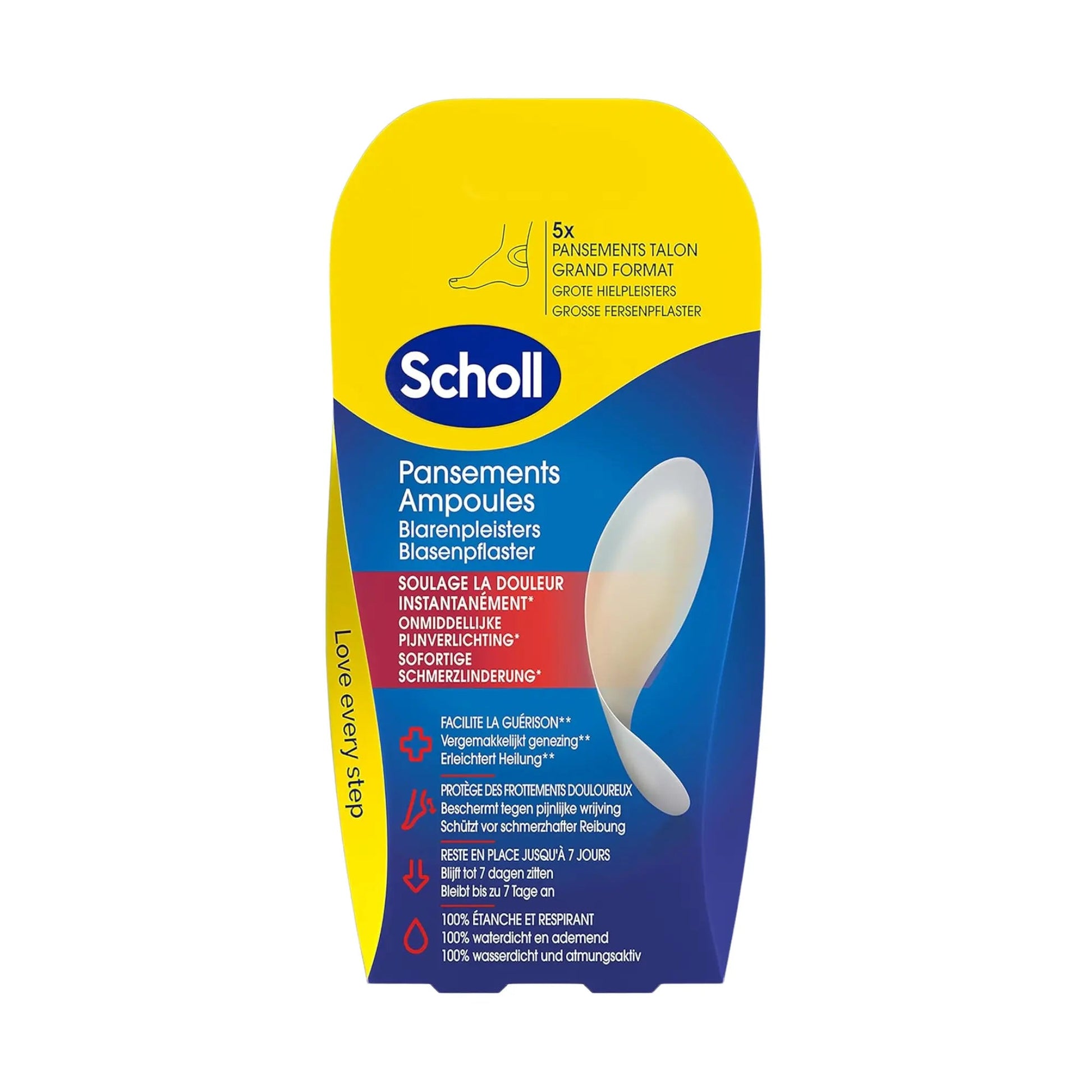 5 Pansements Hydrocolloïdes Talons - Grand Format pour Ampoules - Scholl Scholl 