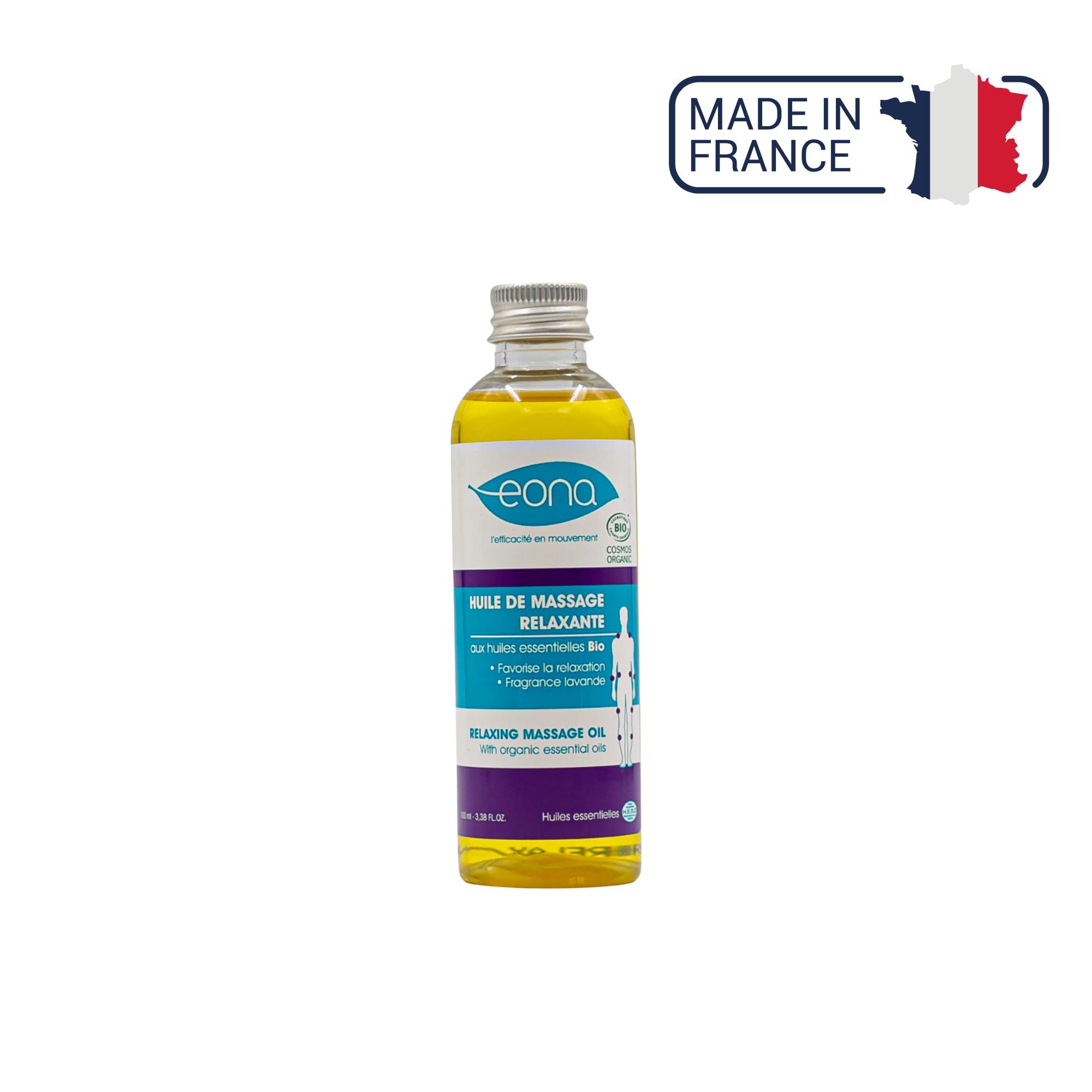 Huile de massage - Relaxante - Bio - 2 contenances - Eona
