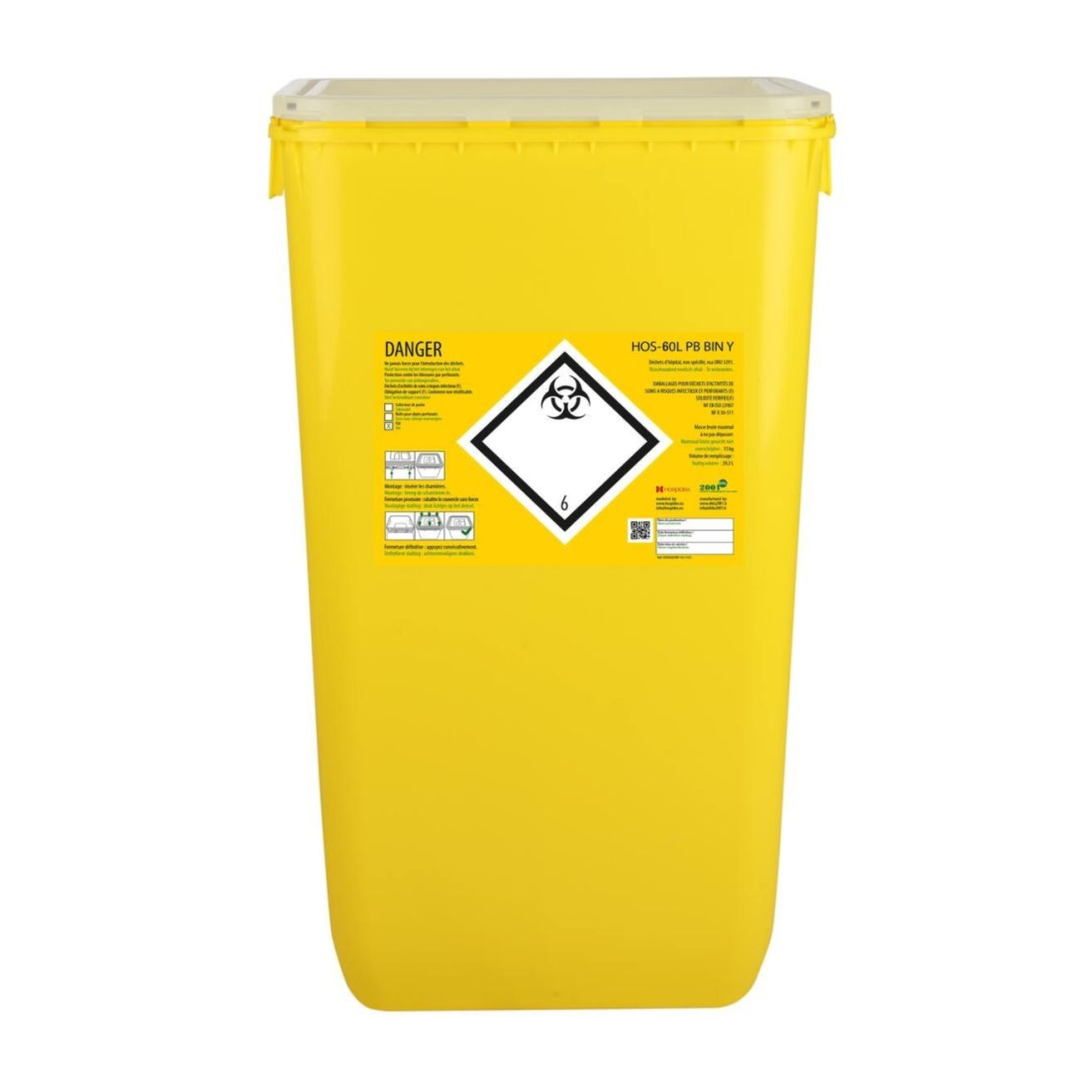 Clinisafe Rectangular Plastic Drum Container - Hospidex