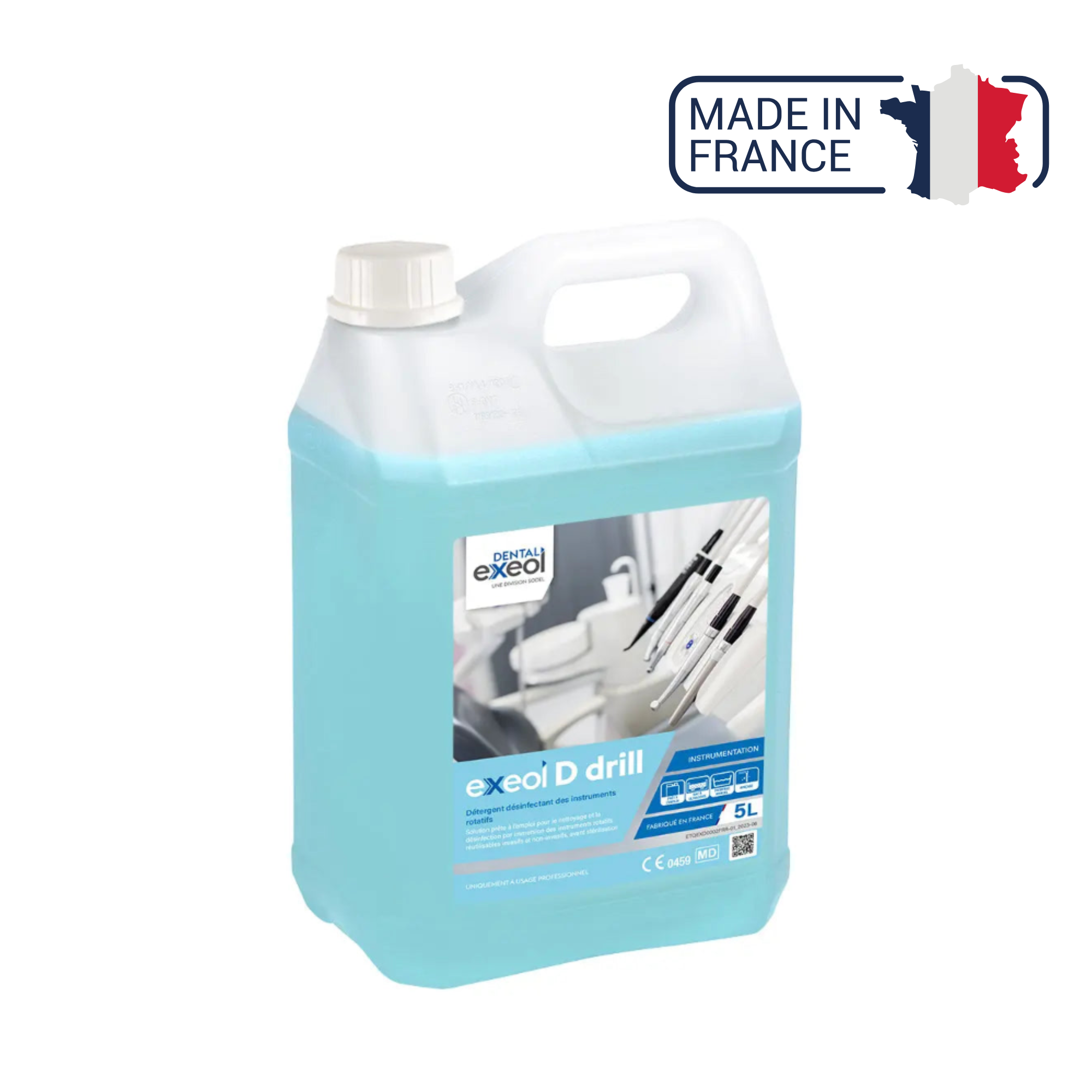 Exeol D drill - Détergent désinfectant des instruments rotatifs - 2L et 5L - Sodel