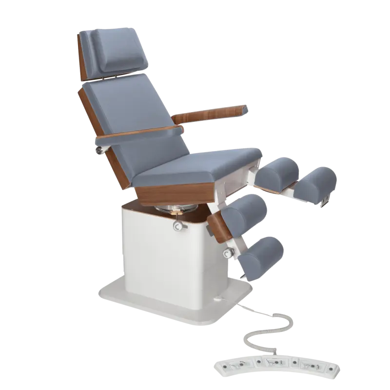 Fauteuil de pédicurie - MOON - Relevage électrique - Filaire - Ruck My Podologie  Océan-3-moteurs-Noyer