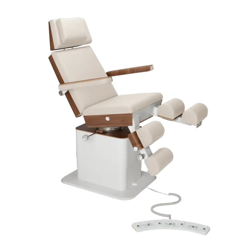 Fauteuil de pédicurie - MOON - Relevage électrique - Filaire - Ruck My Podologie  Naturel-5-moteurs-Noyer