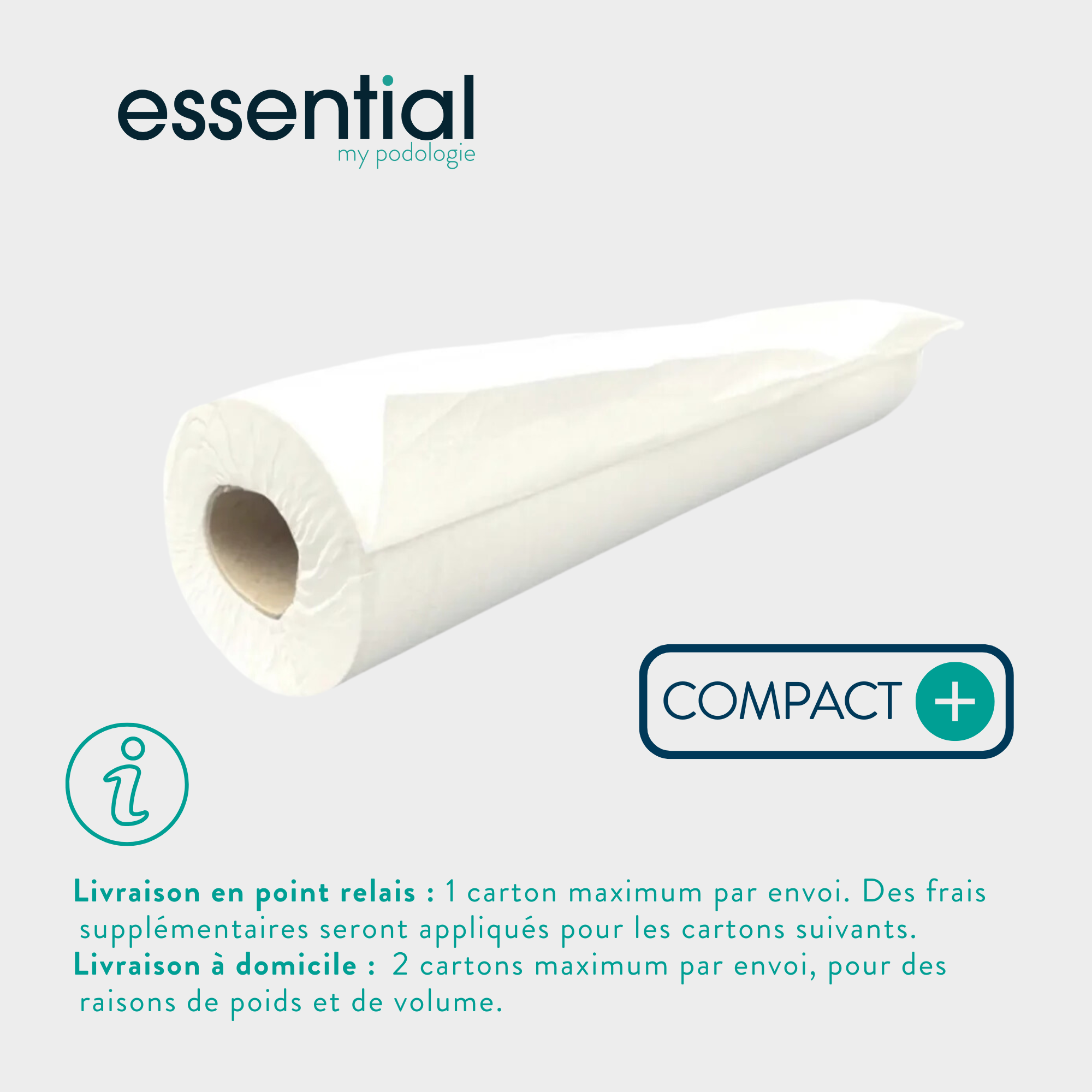 6 rouleaux Draps d'examen blancs - Compact - 300 formats - 2 Plis lisses