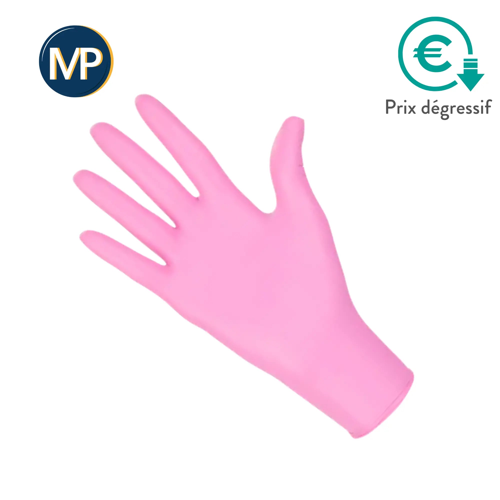 Gants d'examen - Nitrile Rose - Sans poudre - Boite de 100 - My Podologie