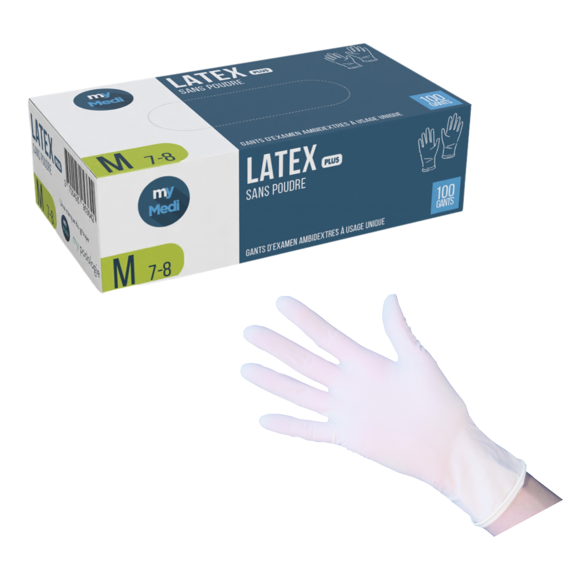 Examination Gloves - Latex - Powder Free - Ambidextrous - Box of 100 - My Podologie