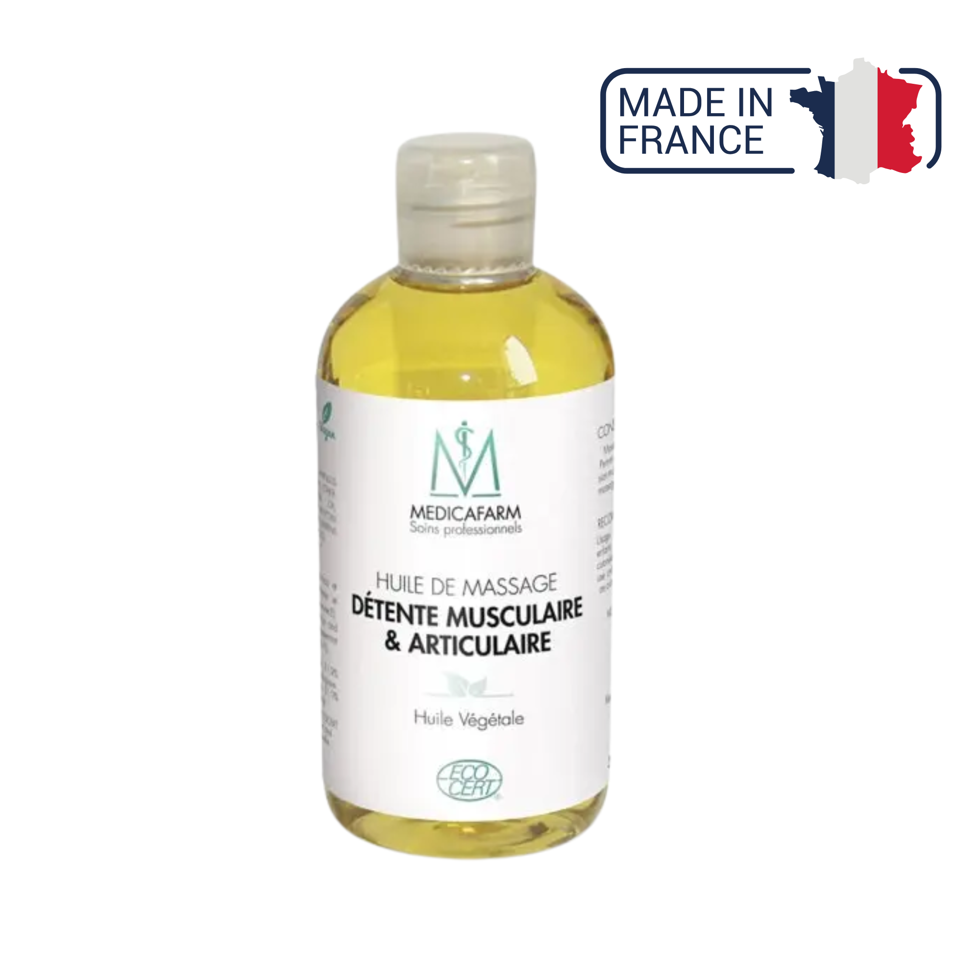 Organic muscle &amp; joint relaxation massage oil - 250 ml stop-drop bottle - Medicafarm