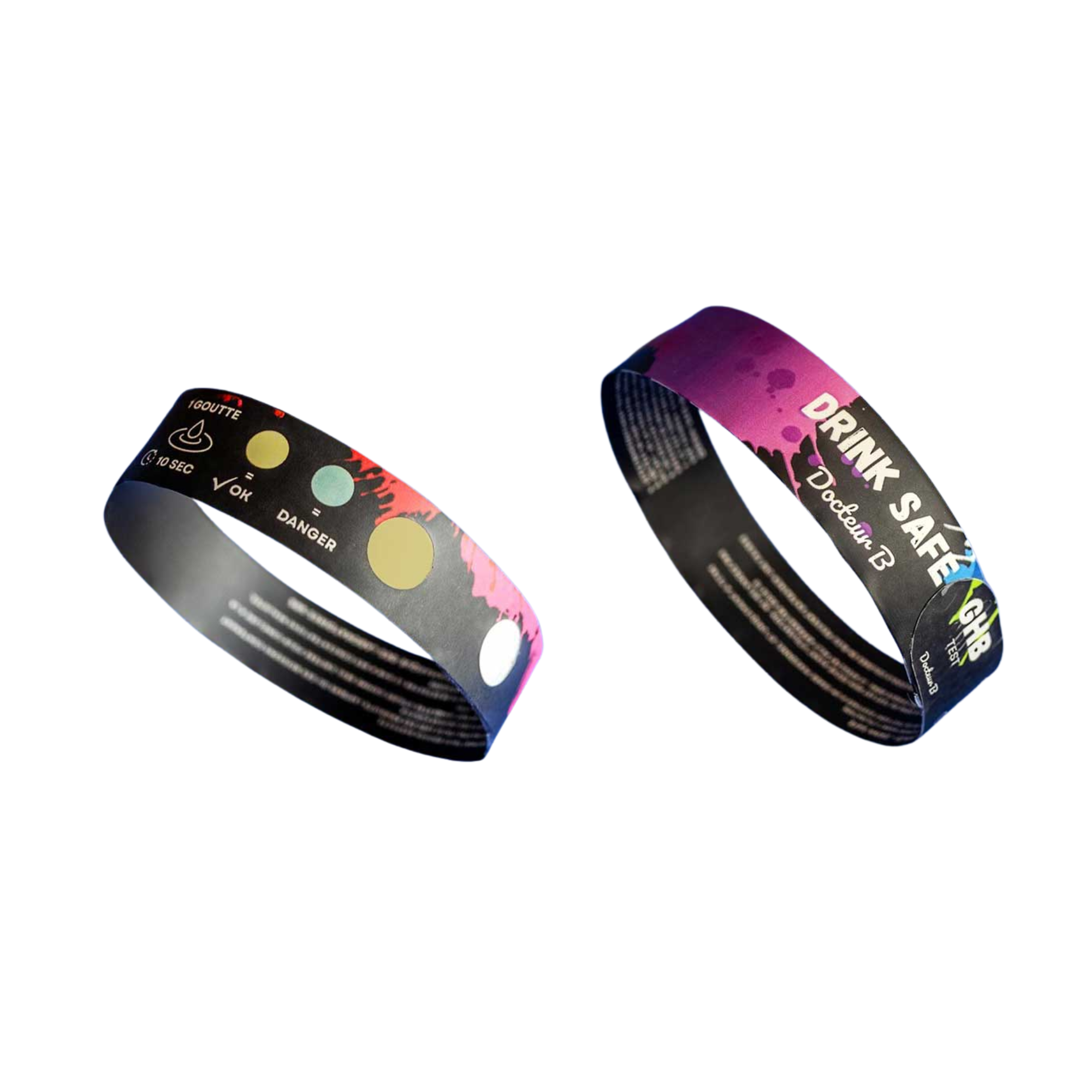 Lot de 2 Bracelets de détection GHB - I Drink Safe - Medi Stock - My Médical