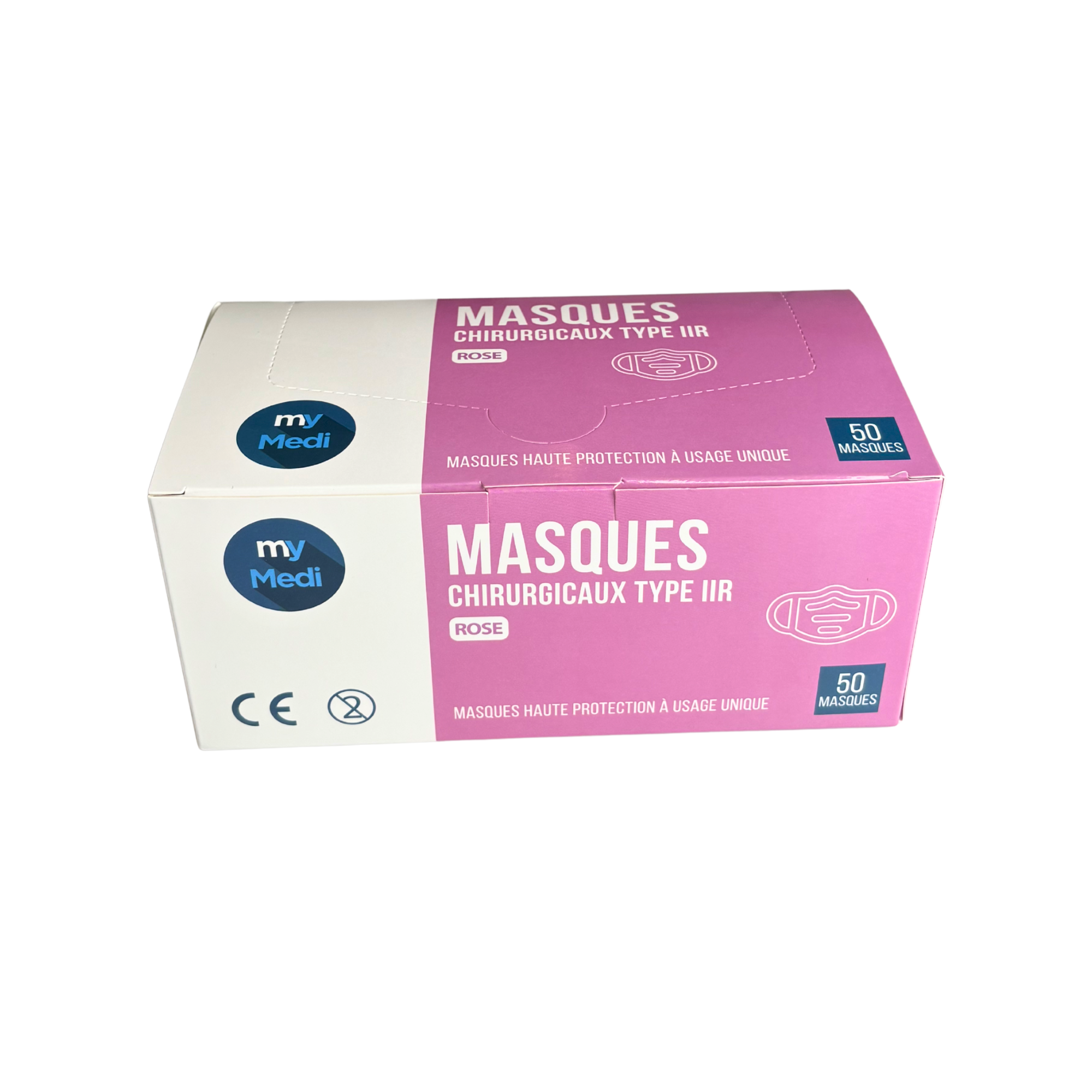 Masque chirurgical - 3 plis de type IIR - Norme EN14683 - Certification CE - Boîte de 50 masques - 3 coloris - My Médical