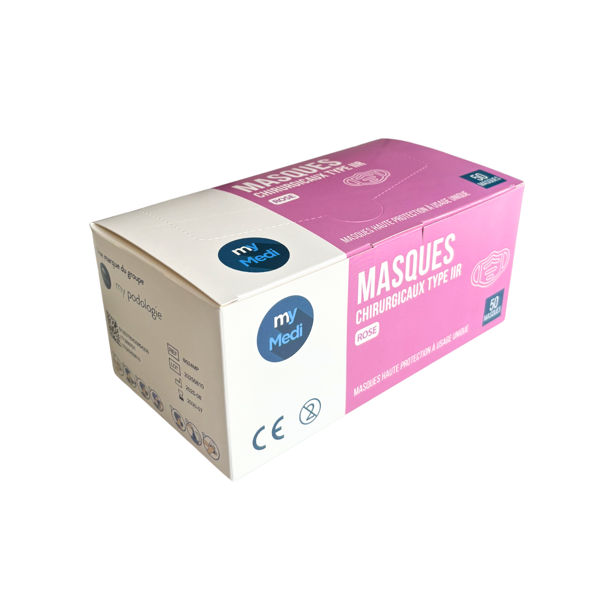 50 2-ply surgical masks - Several colors available