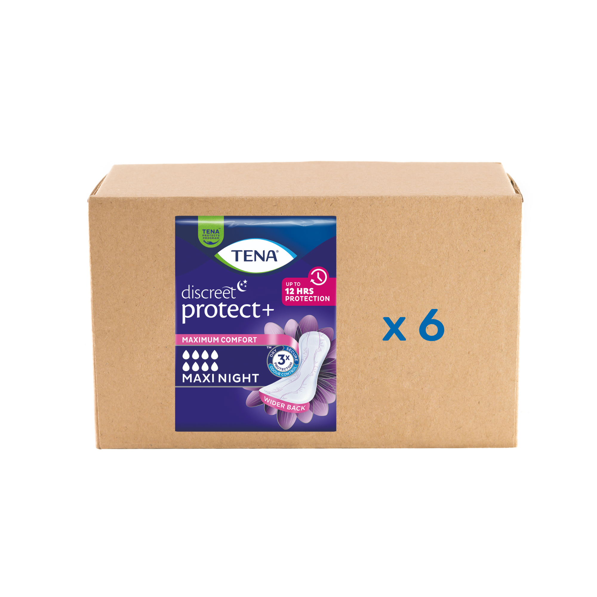 Pack 6x12U Protection Lady Maxi Night - 8 gouttes - Tena