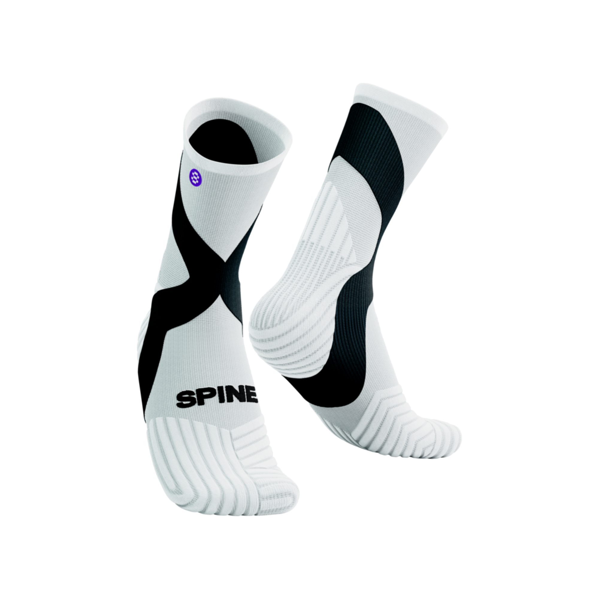Chaussettes de travail à technologie supérieure - Blanc et Noir - Spinergy - My Médical