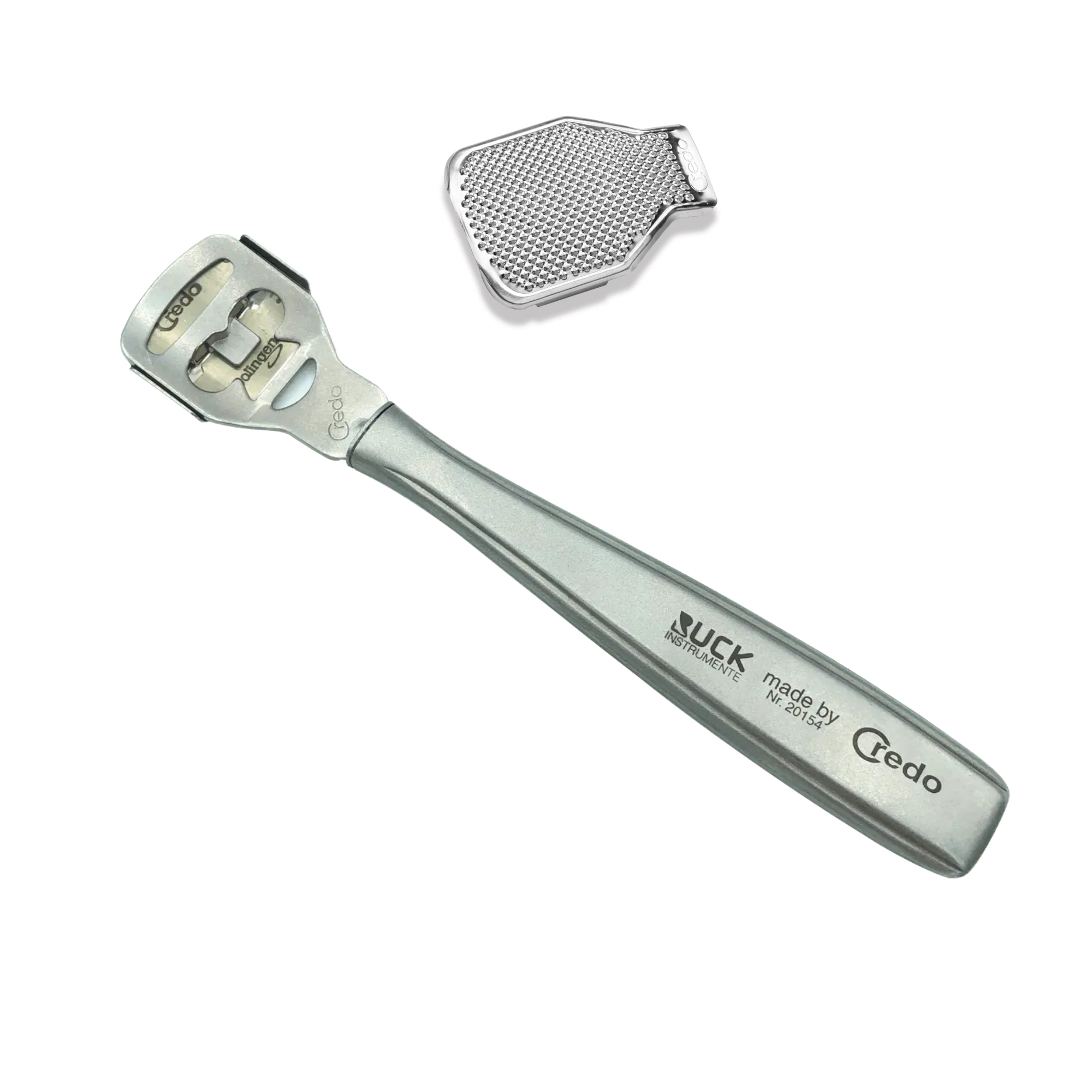 Rabot à callosités en Inox avec adaptateur râpe - 14,5 cm - Credo