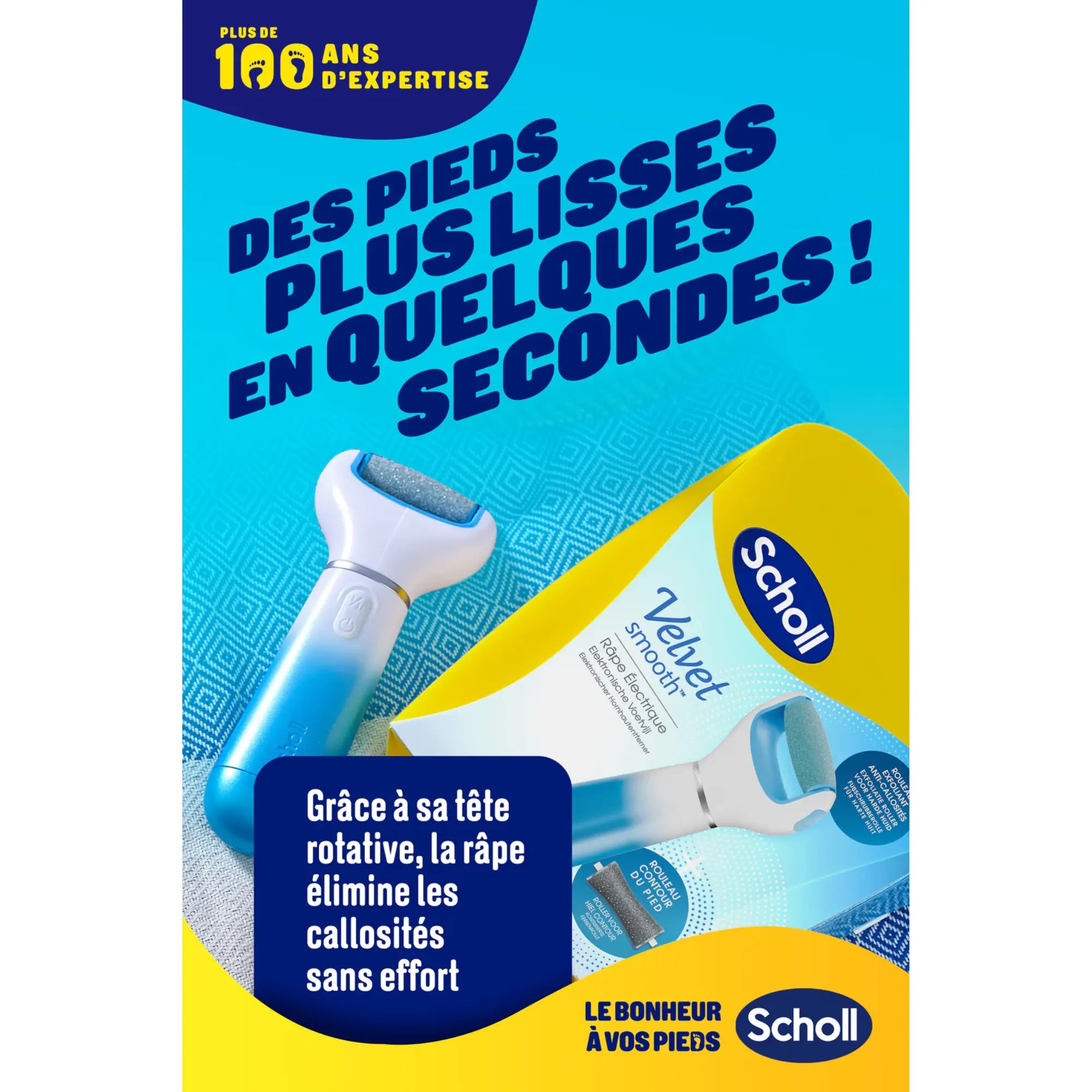 Râpe de Pédicurie Électrique Exfoliante Velvet Smooth - Scholl