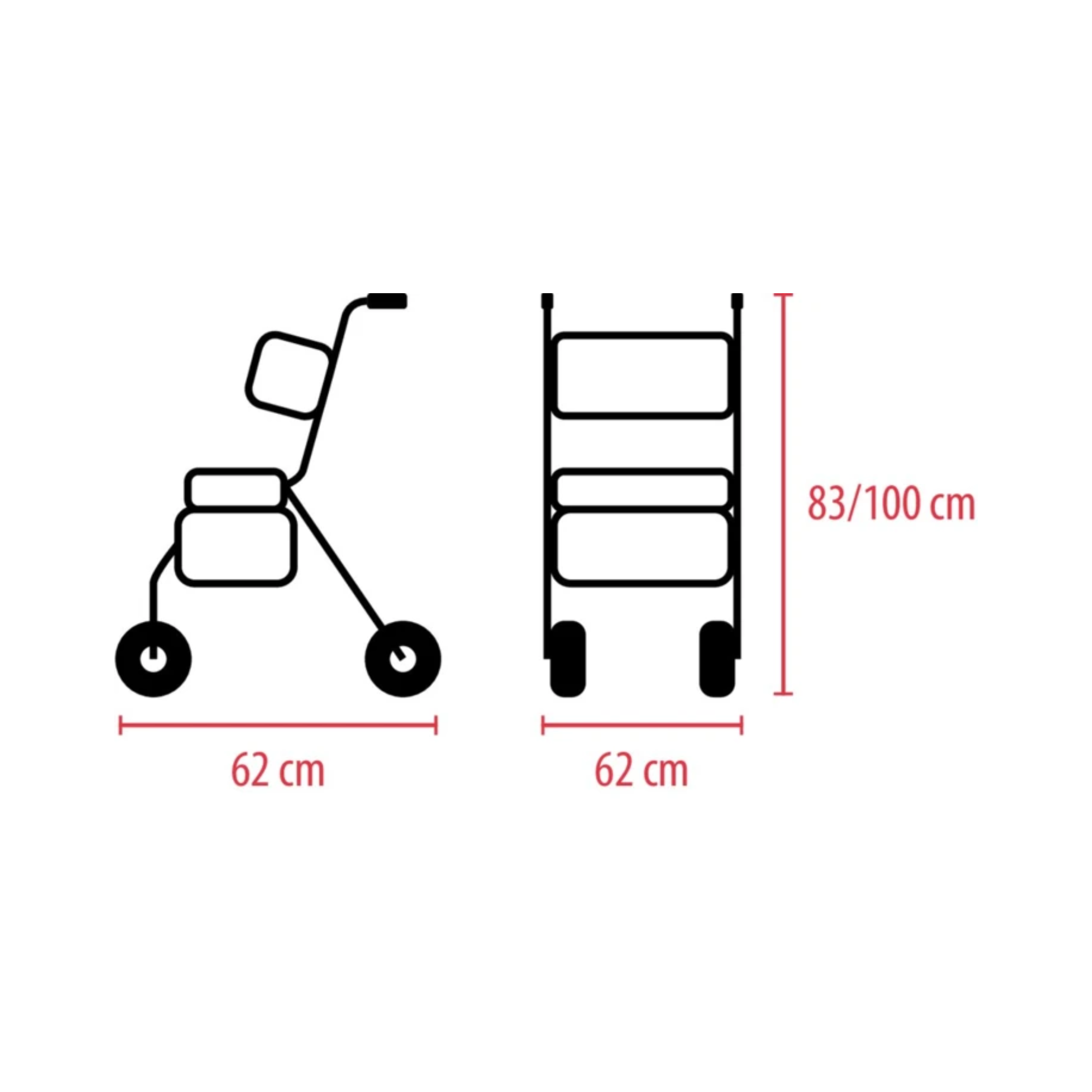 Foldable Rollator 4 Wheels Boston - Drive