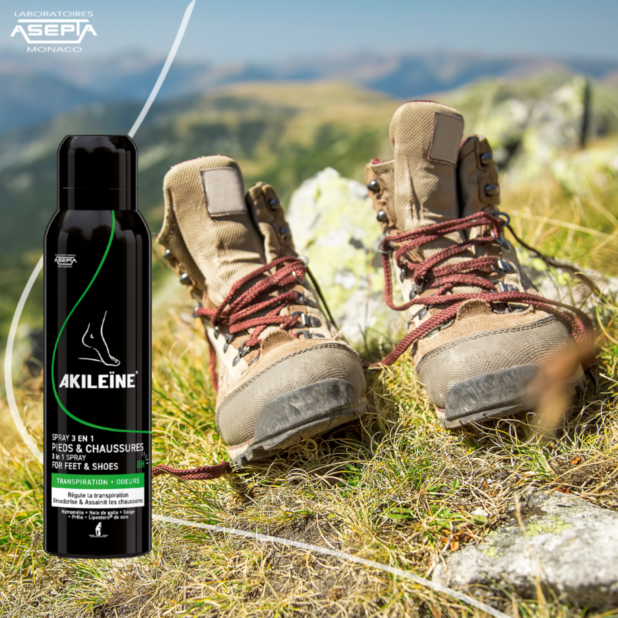 Spray Noir - Désodorisant pour chaussures - 150 ml - Akiléine