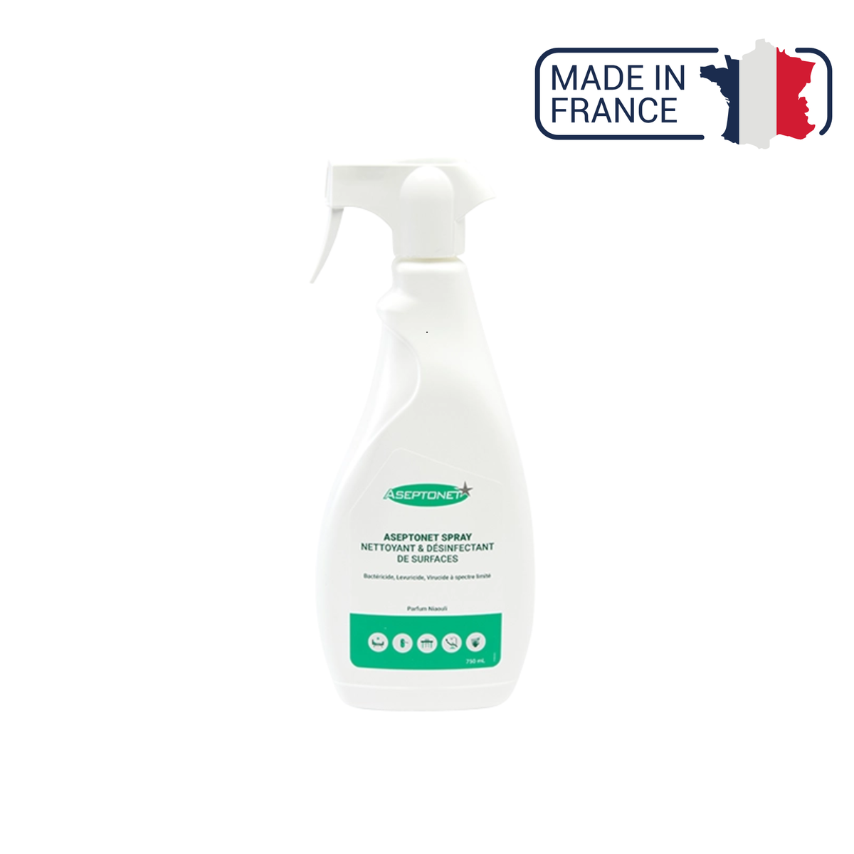Disinfectant cleaning spray for surfaces and medical devices 750ml - ASEPTONET