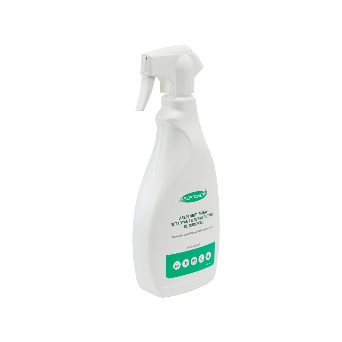 Disinfectant cleaning spray for surfaces and medical devices 750ml - ASEPTONET