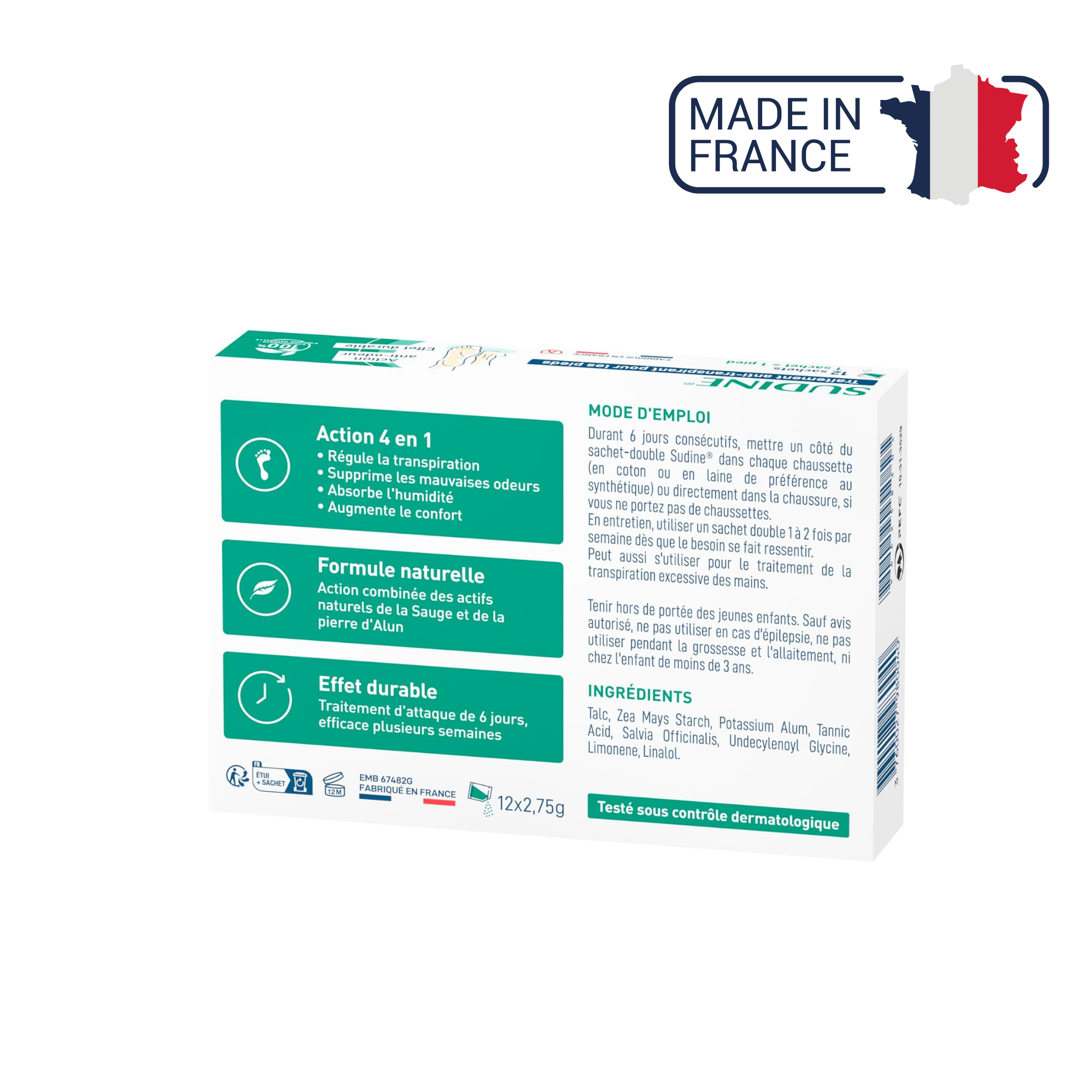 Sudine - Antiperspirant treatment powder for feet