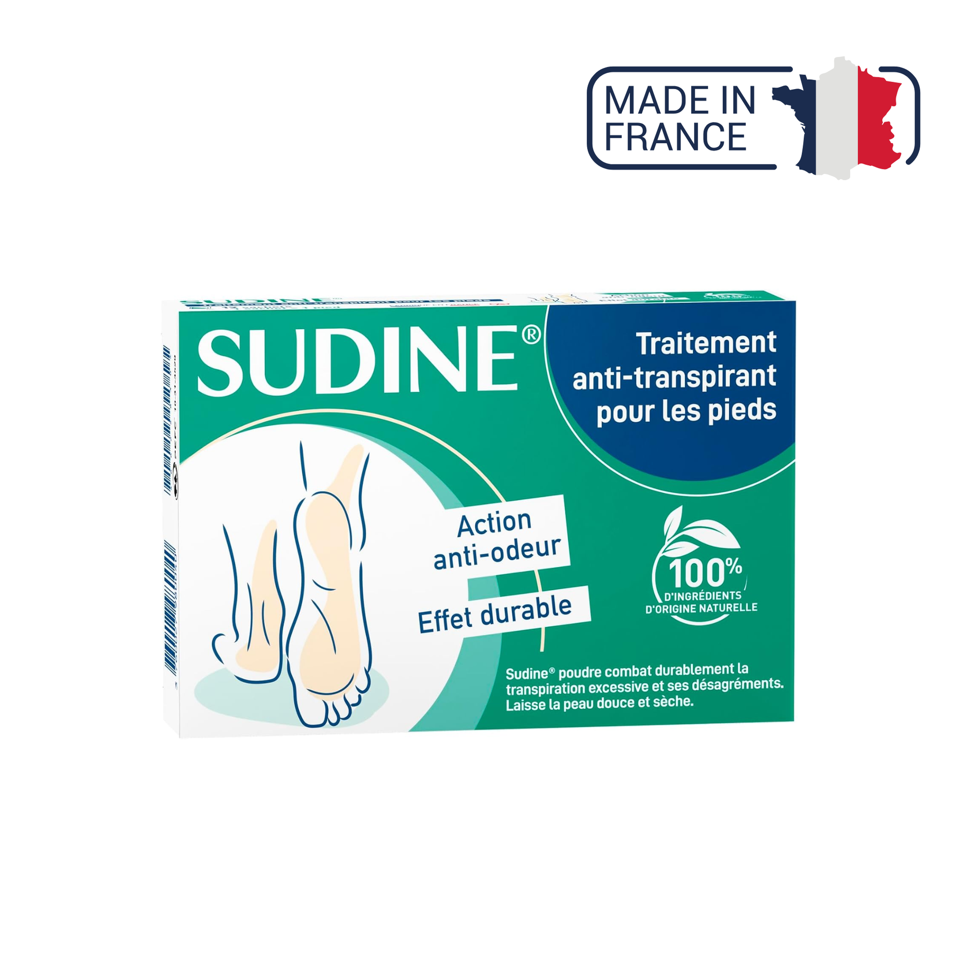 Sudine - Poudre traitement anti-transpirant pour les pieds - My Médical