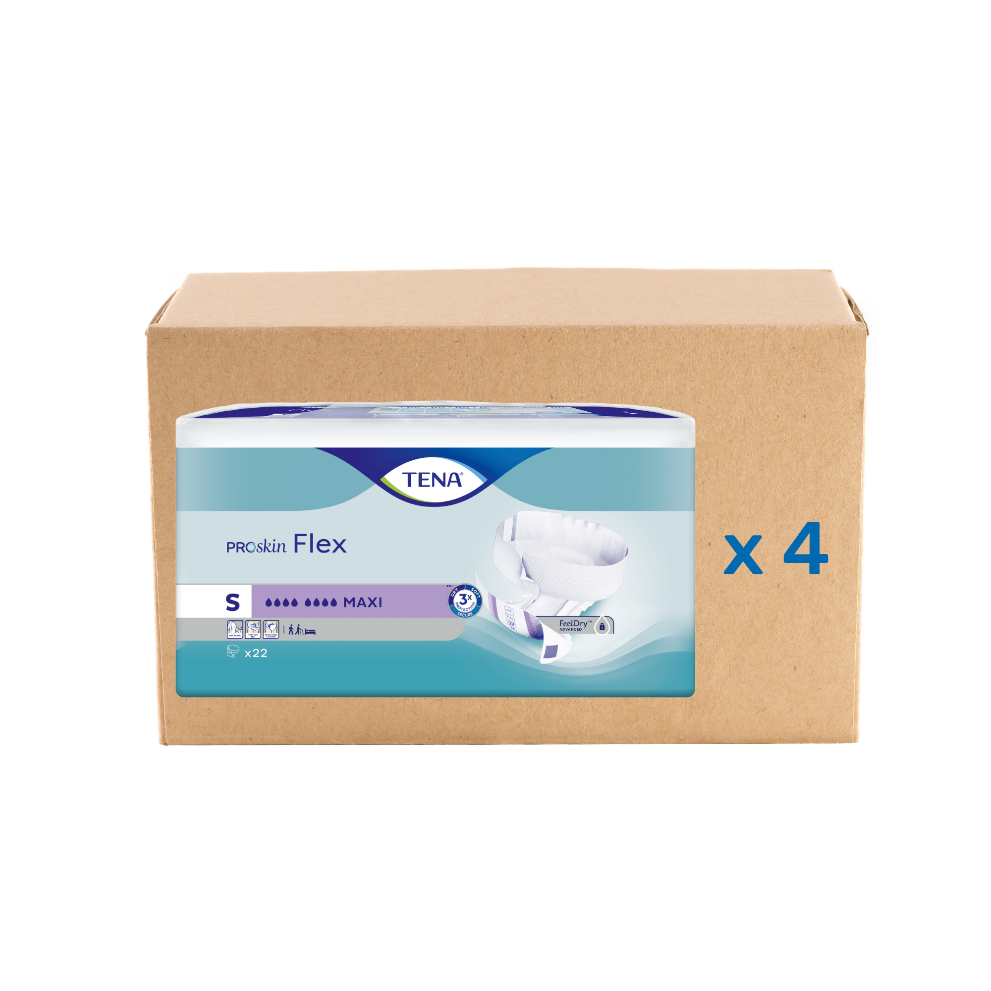 Pack 3x21/22U Change Tena Flex Proskin - Maxi 8 gouttes - 4 tailles - Tena