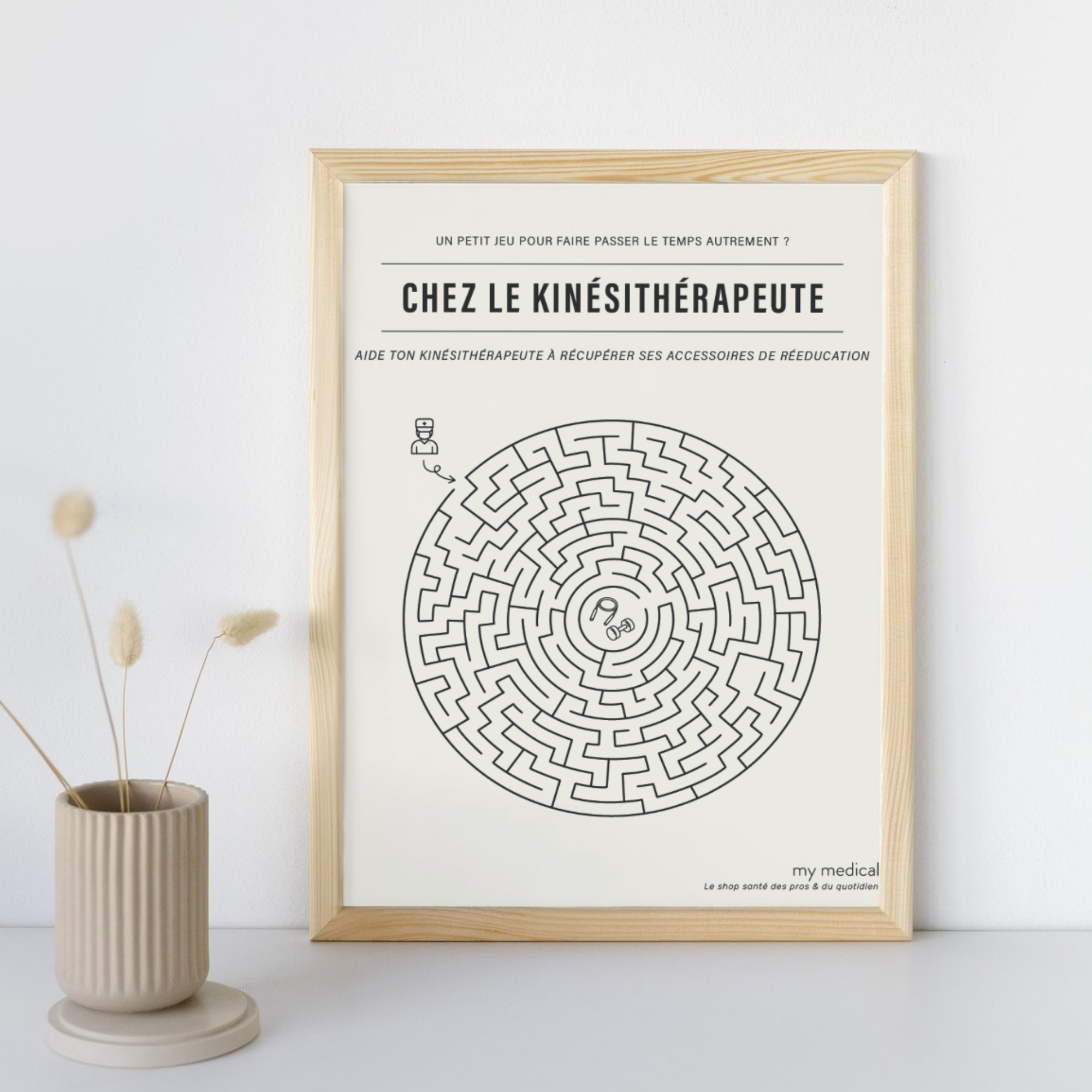 Affiche décorative labyrinthe - Salle d'attente cabinet kinésithérapie