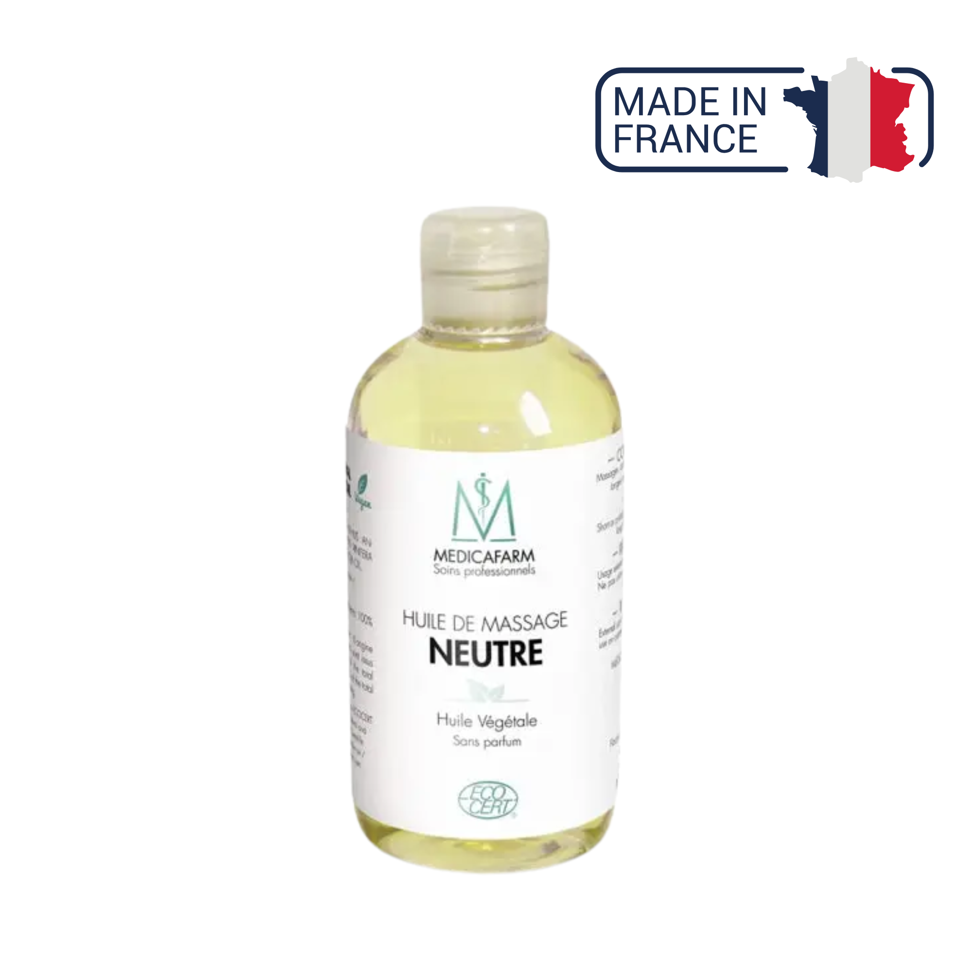 Neutral vegetable massage oil - Stop-drop bottle 250 ml - Medicafarm