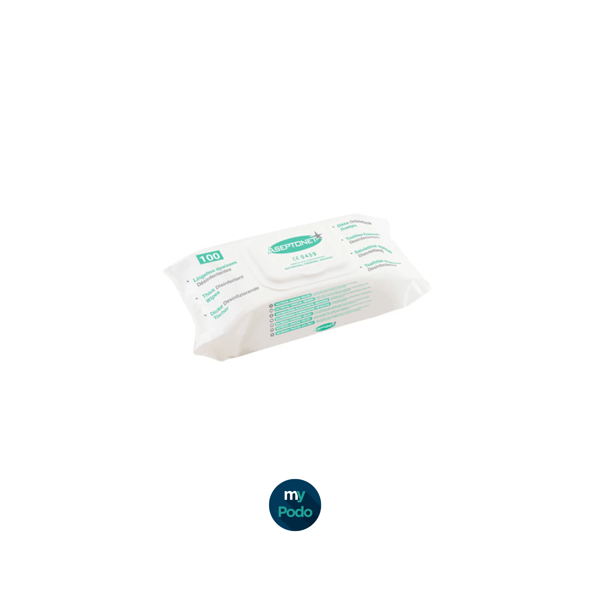 100 Lingettes désinfectantes épaisses - Aseptonet